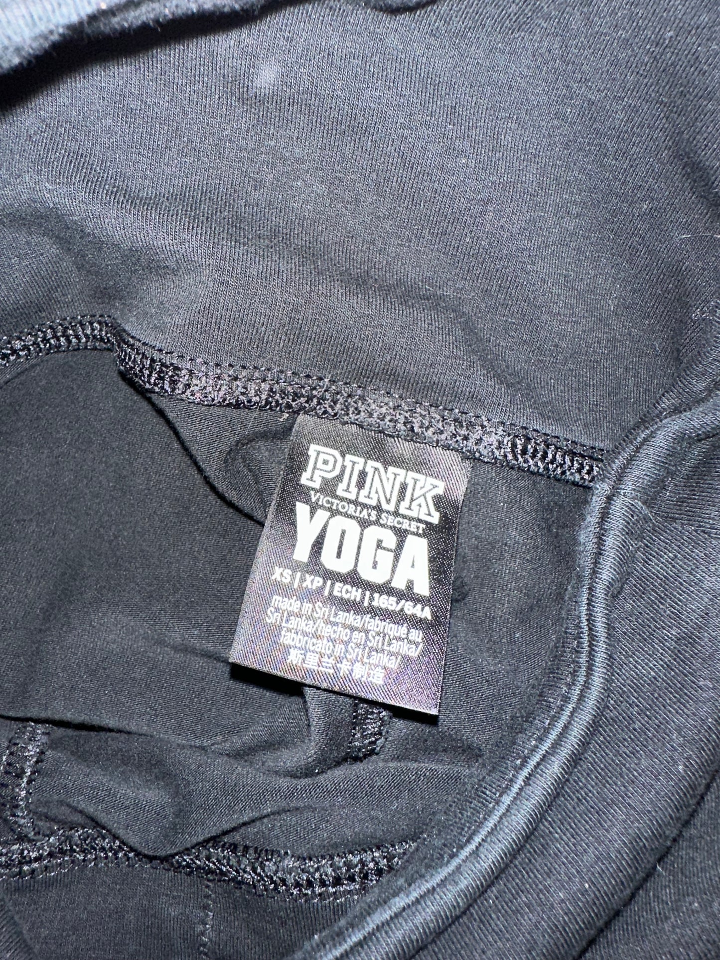 PINK Victoria's Secret Yoga (XS) Black Leggings with Ombre Rainbow Pattern Logo