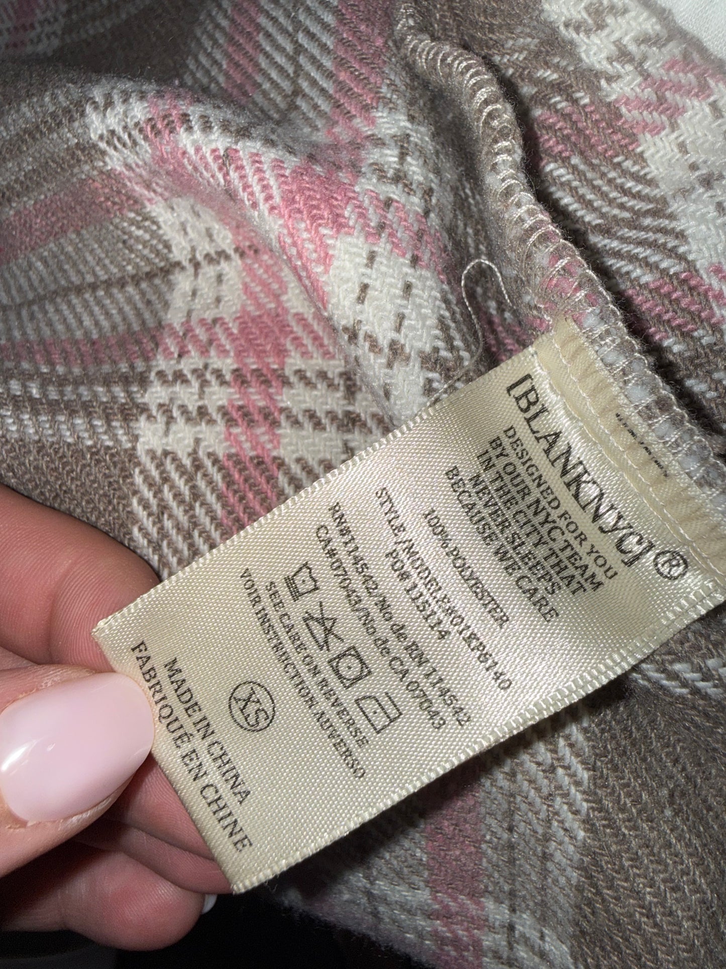 BLANKNYC (XS) Brown/Pink Plaid Button Up Shacket Coat