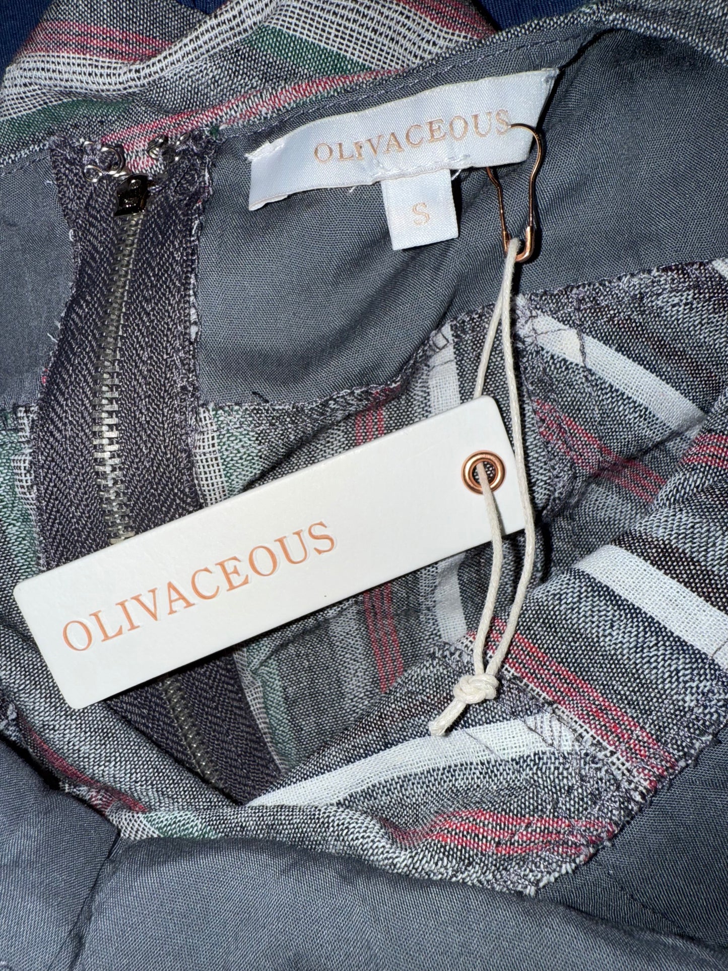 NWT Olivaceous (Small) Brand New Linen Striped Sleeveless Dress