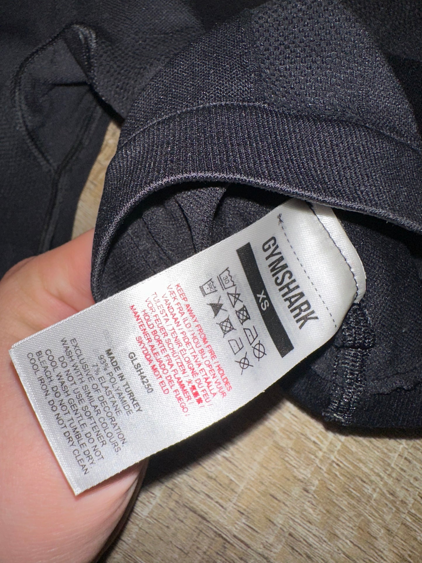 Gymshark (XS) Black Biker Shorts with Large Logo Back