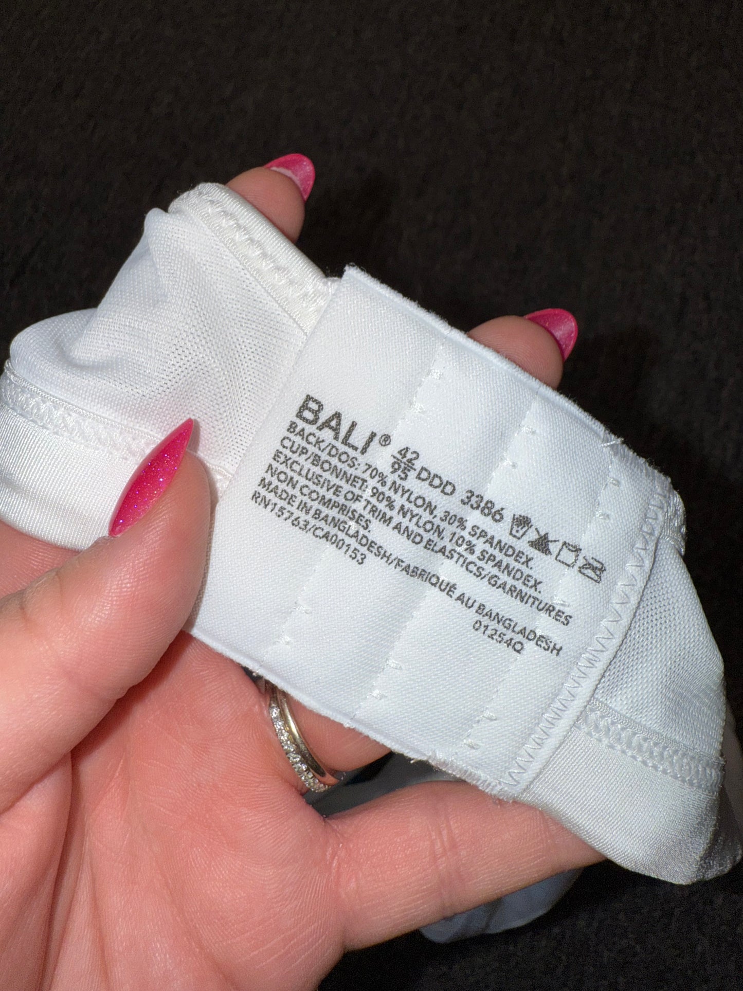 NWT Bali (42DDD) Brand New White Lace Bra