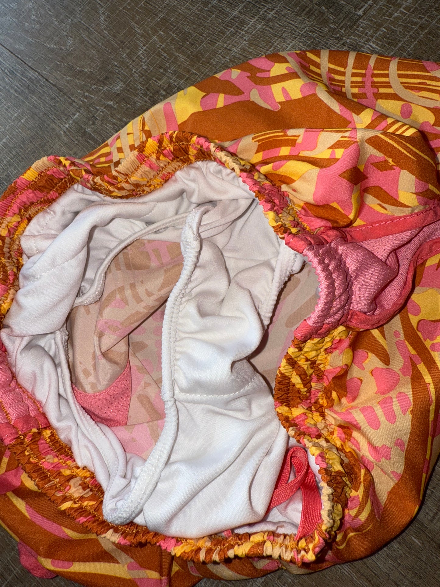 Nike (Kids Small) Orange//Pink Pattern Dri Fit Shorts