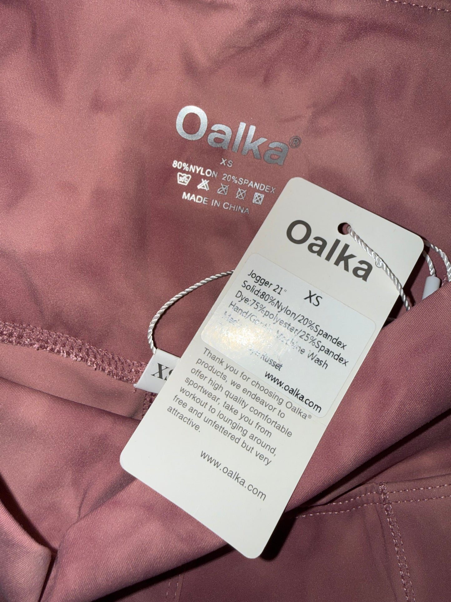 NWT Oalka (XS) Brand New Pink//Maroon Tie Dye Baggy Jogger Cropped Leggings