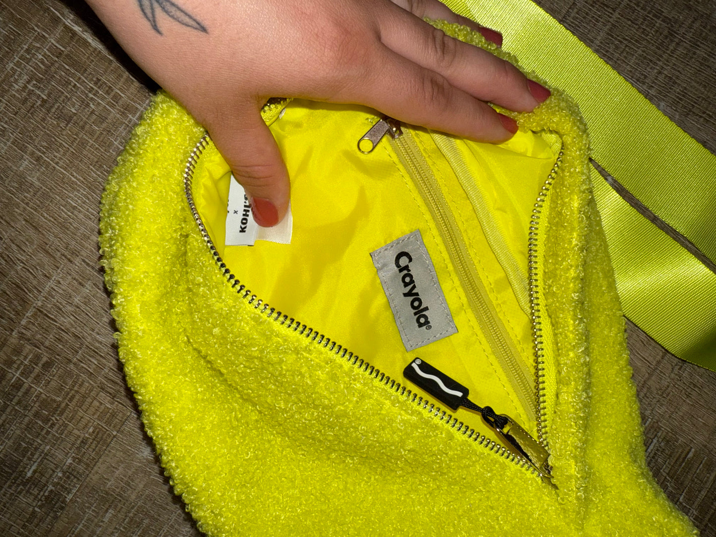 NWT Crayola Brand New Yellow Sherpa Waist Fanny Pack