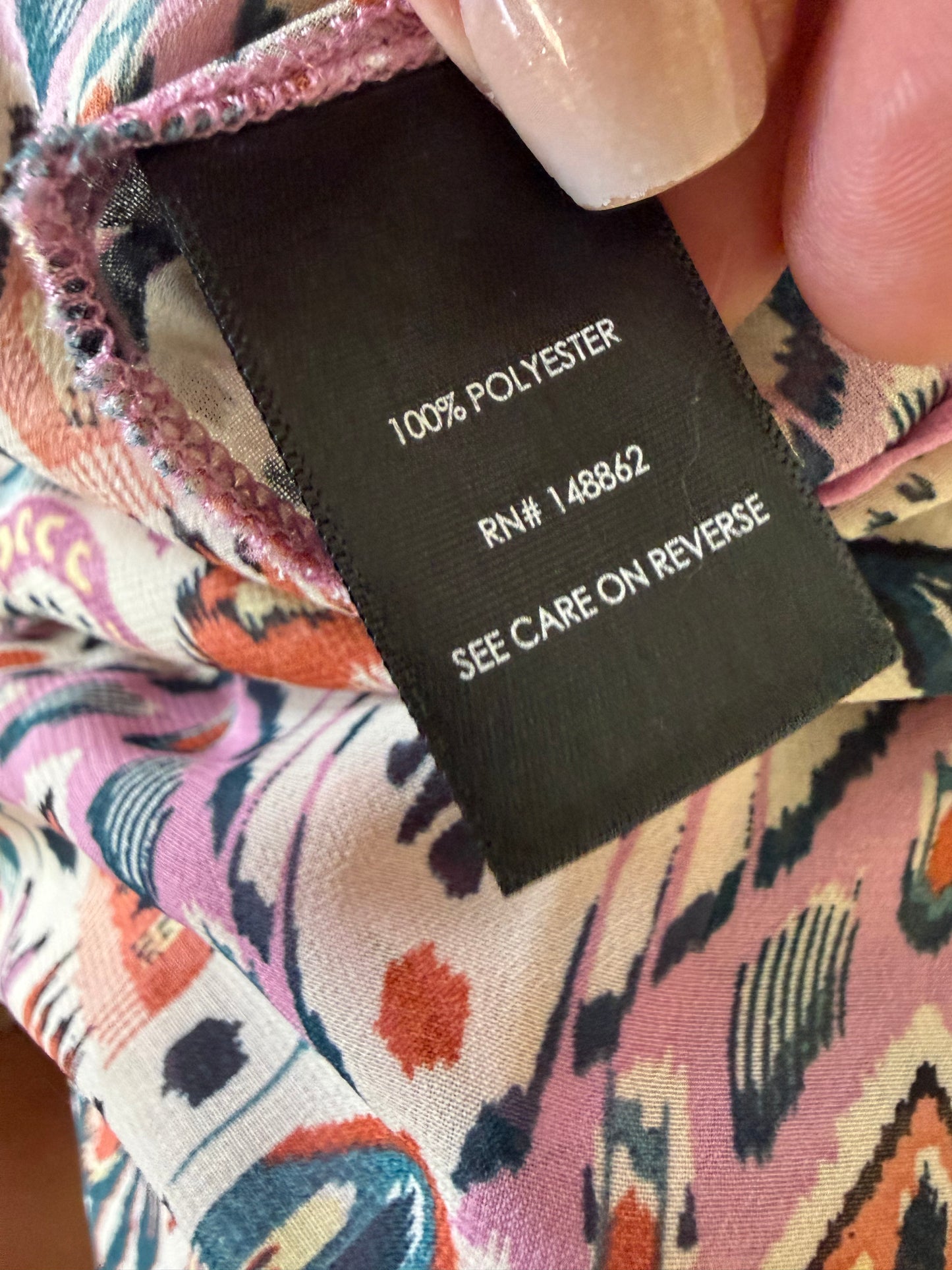 Torrid (4) Pink/Teal Fun Geometric Pattern Long Cover Up