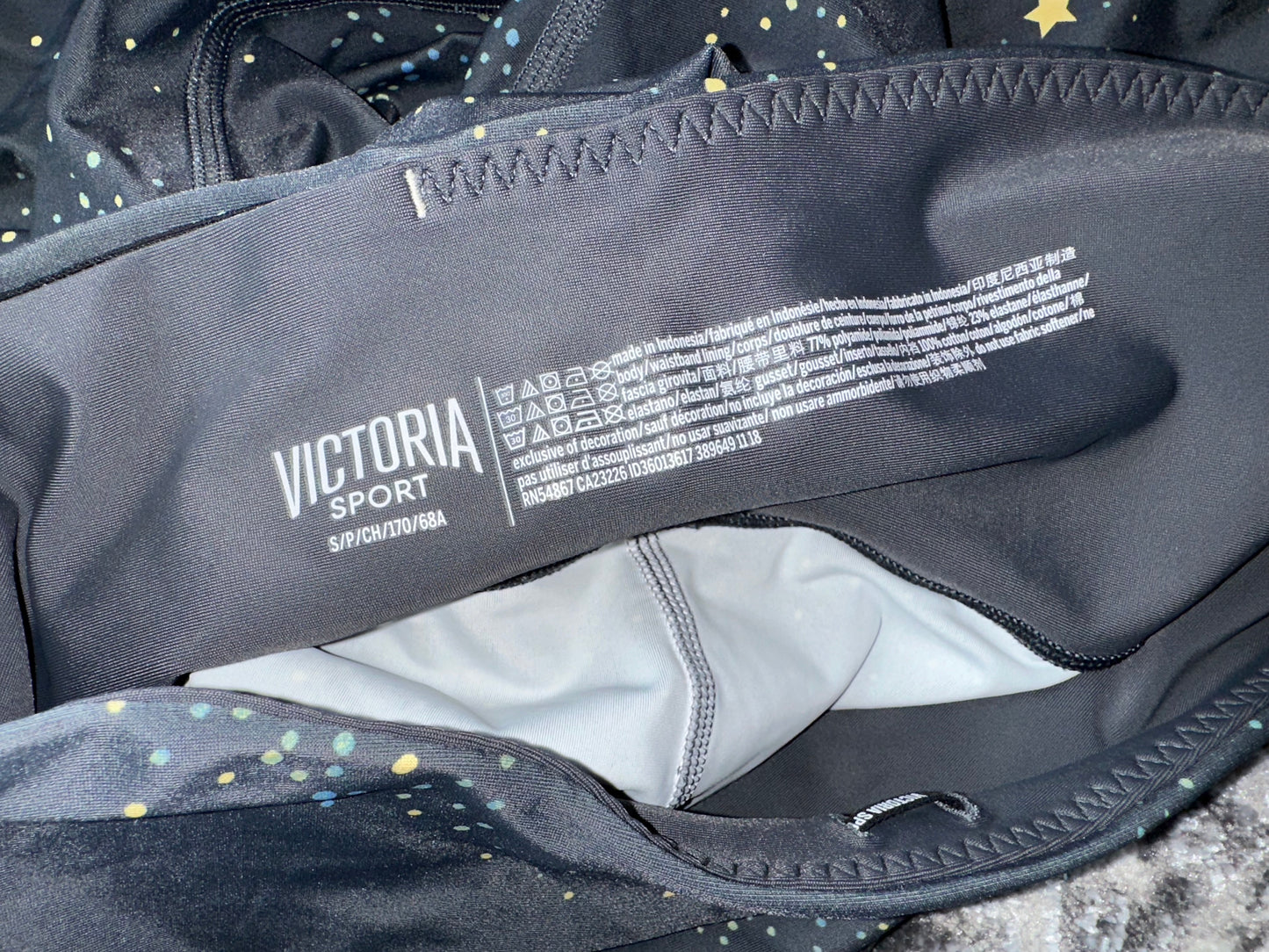 Victoria’s Secret Sport (Small) Black Space Pattern Leggings