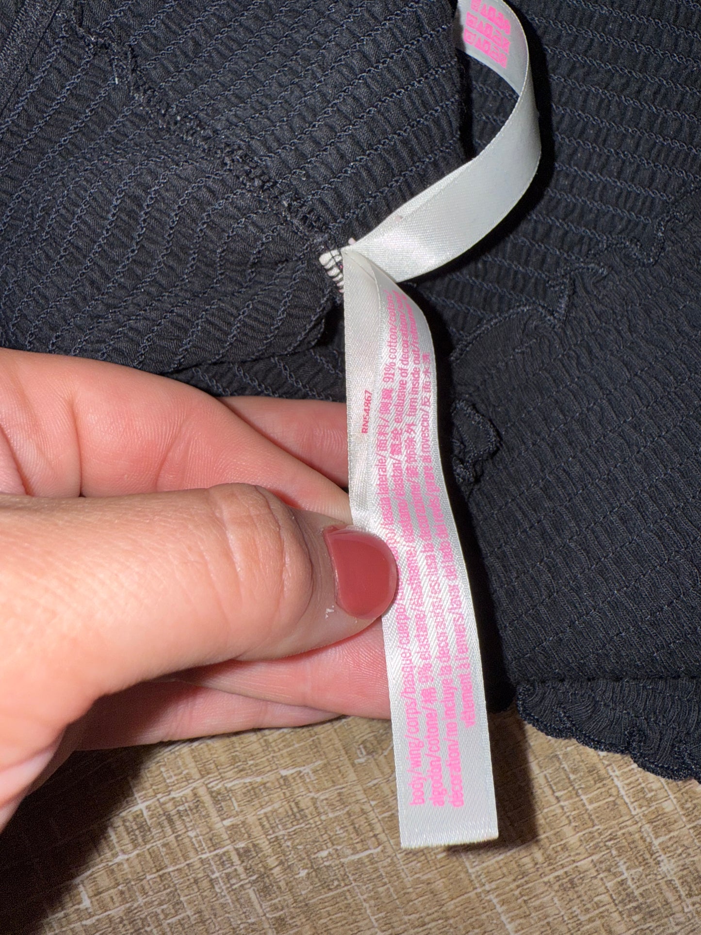 PINK Victoria's Secret (Medium) Black Stretchy Unlined Tube Top