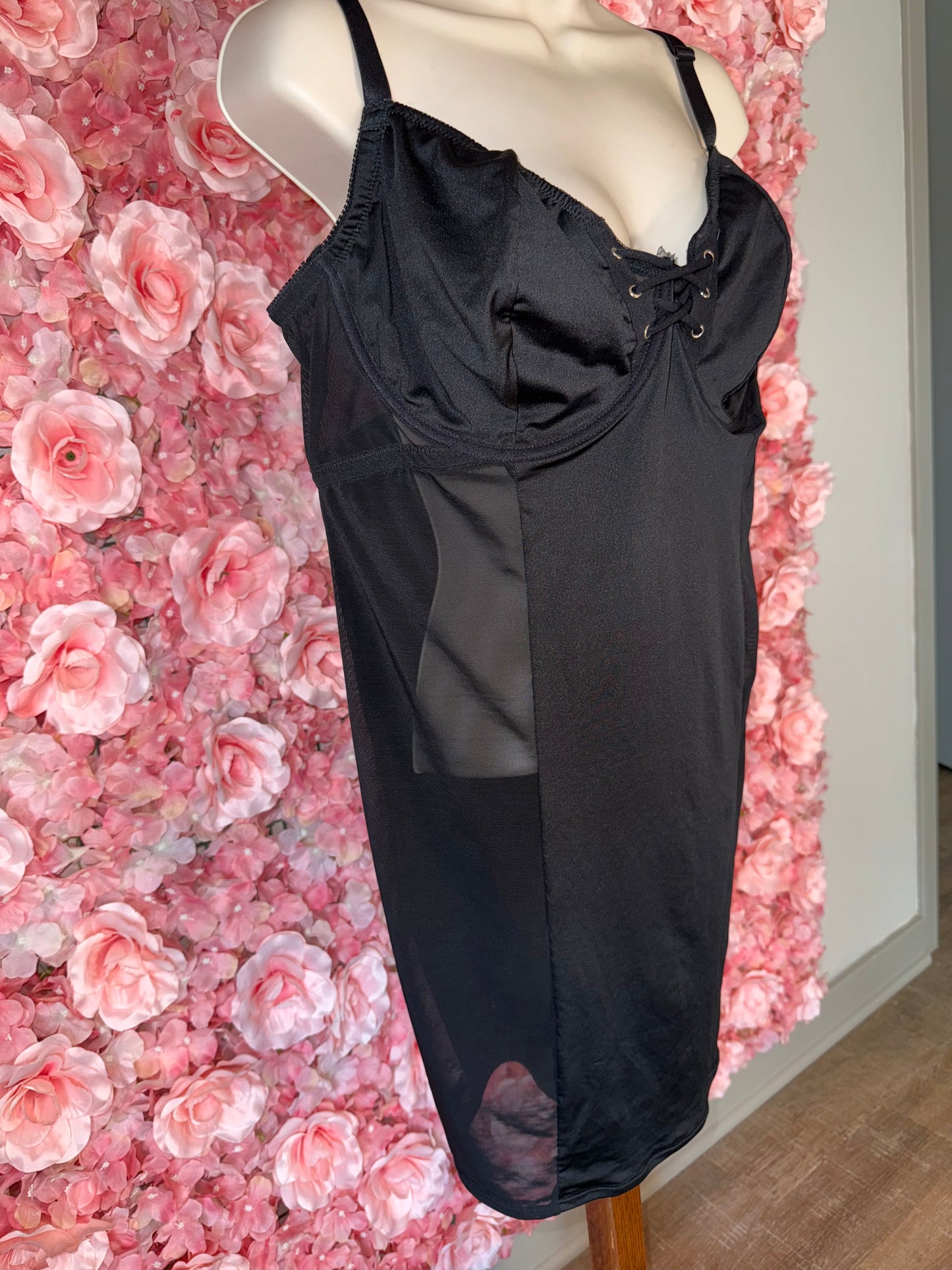 Torrid (3) Black Chemise Slip Lingerie with Sheer Sides