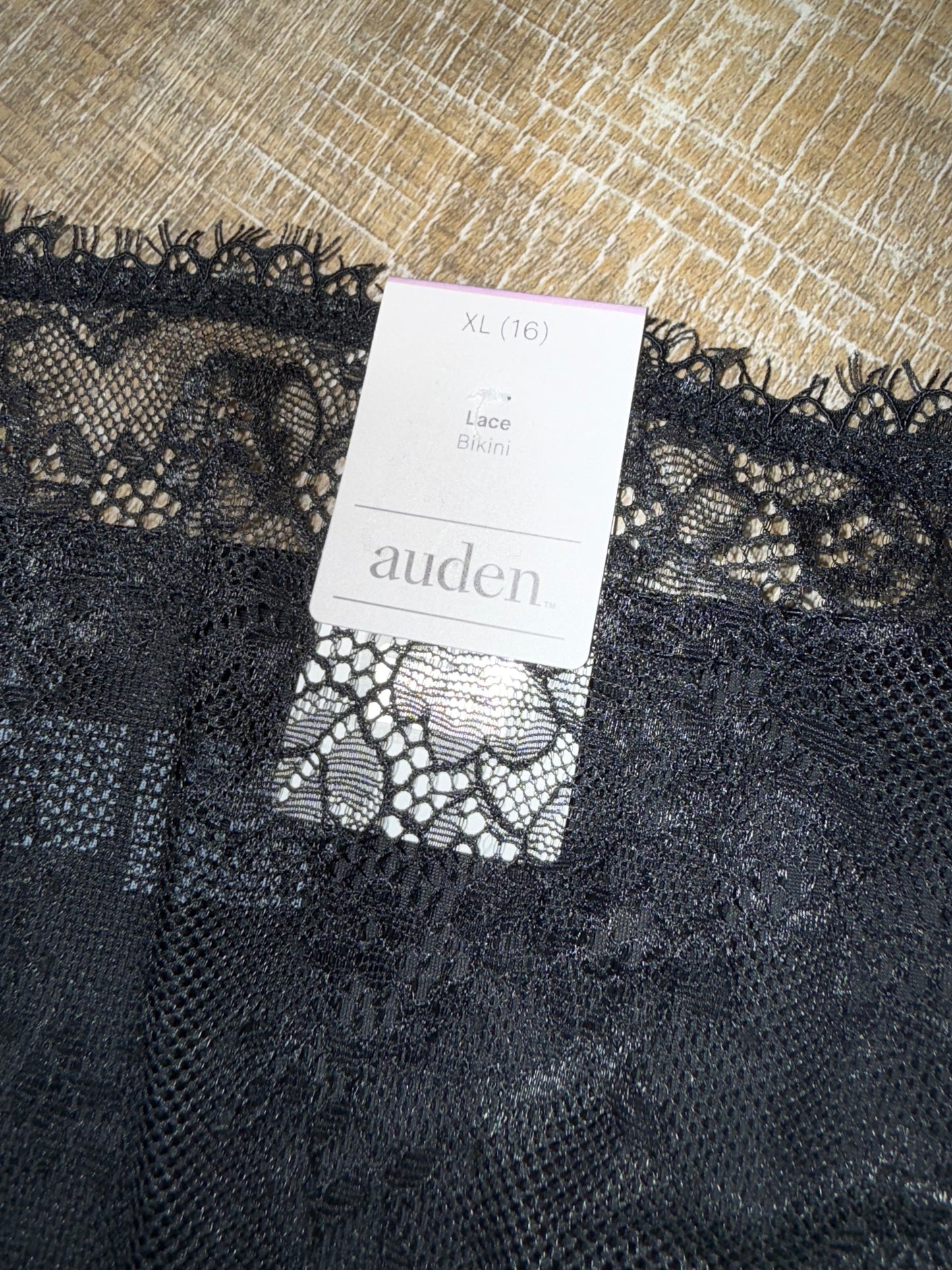NWT Auden (XL) Brand New Black Lace Bikini Style Undies