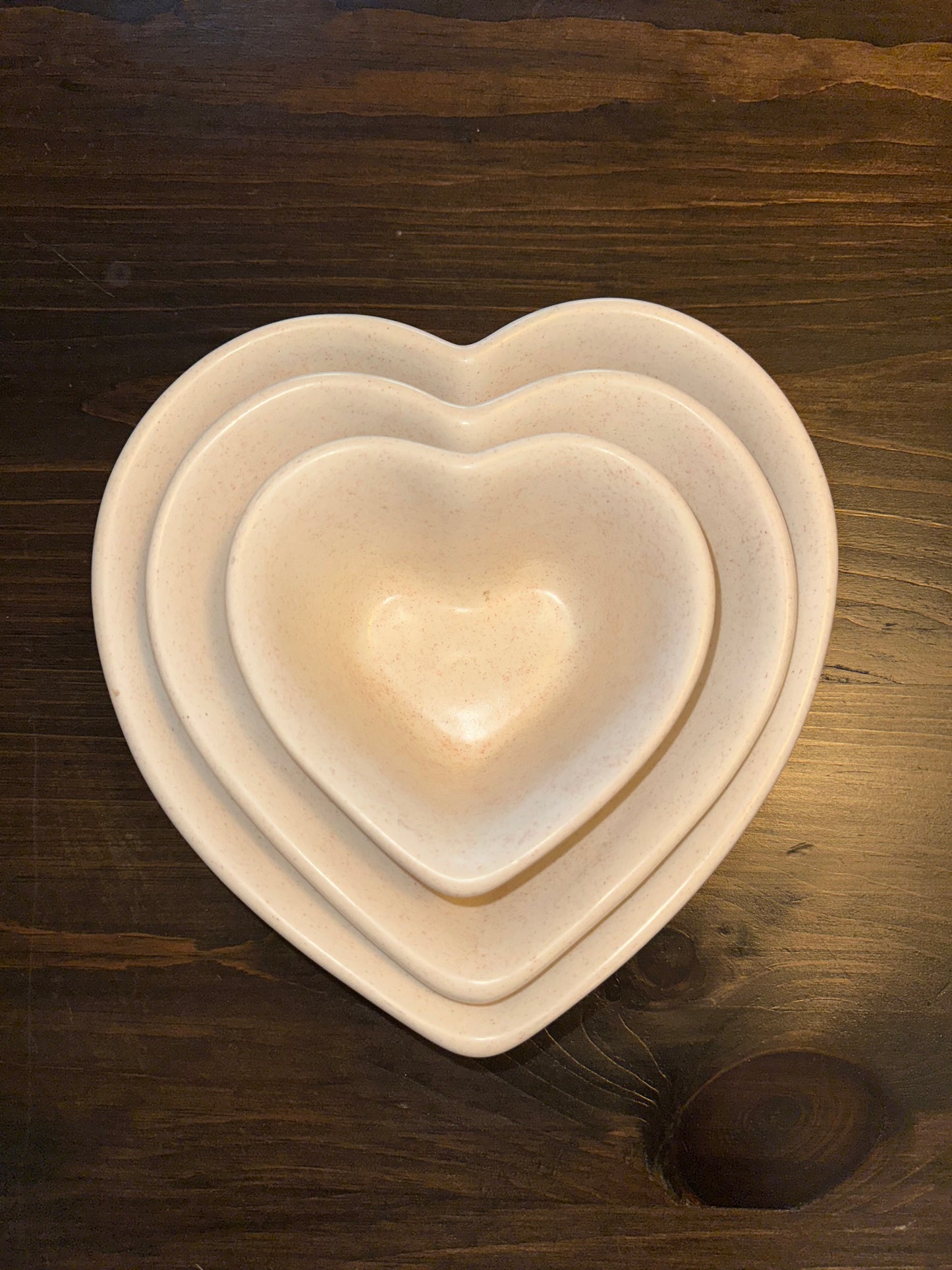 3 Piece Stoneware Heart Dishes