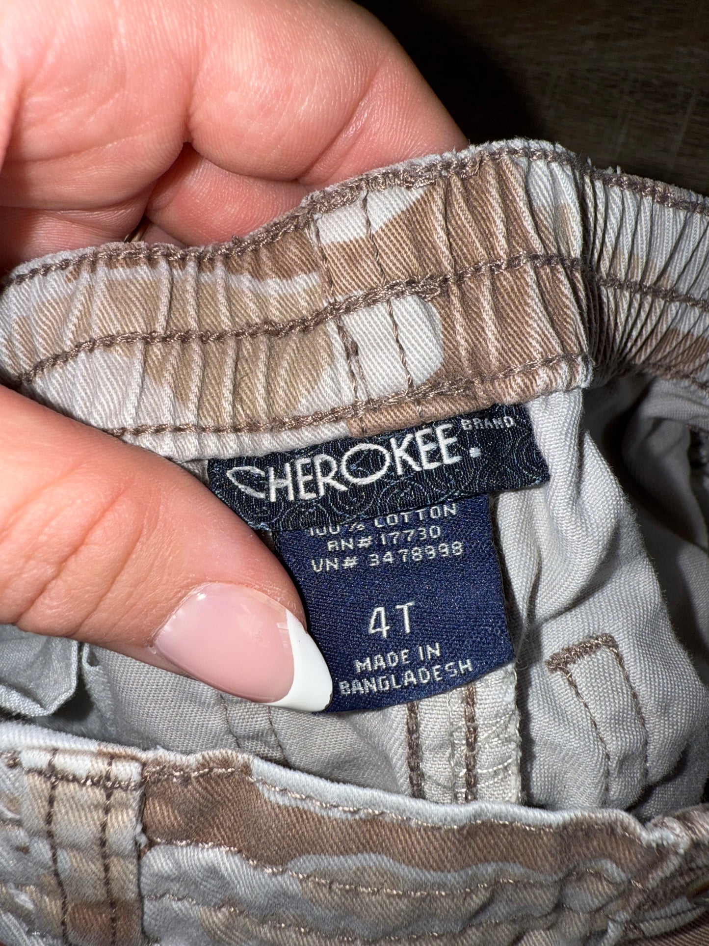 Cherokee (4T) Neutral Camo Cargo Pants