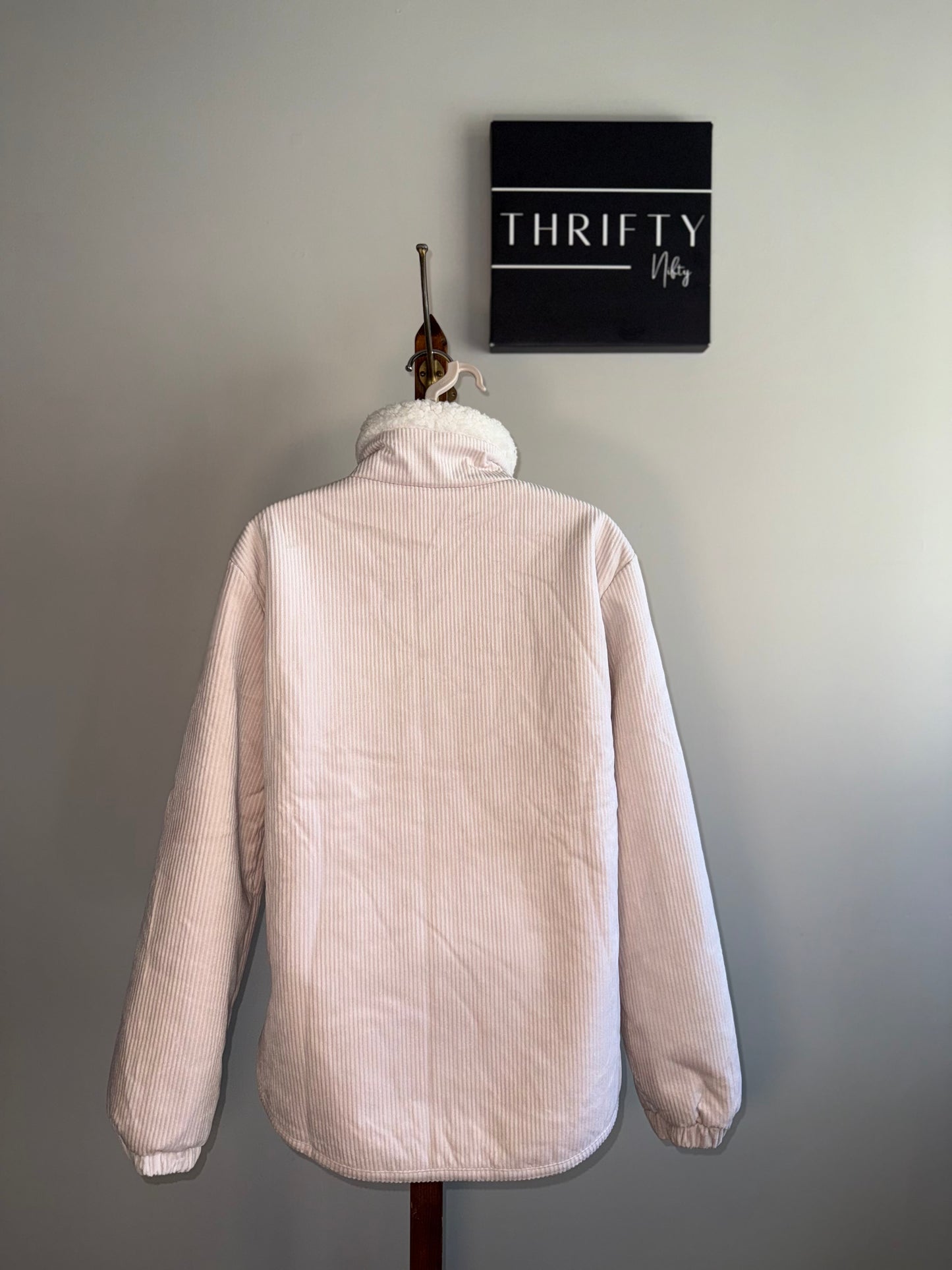 NWT Hem & Thread (Medium) Brand New Cream Ribbed 3/4 Zip Up Sweatshirt