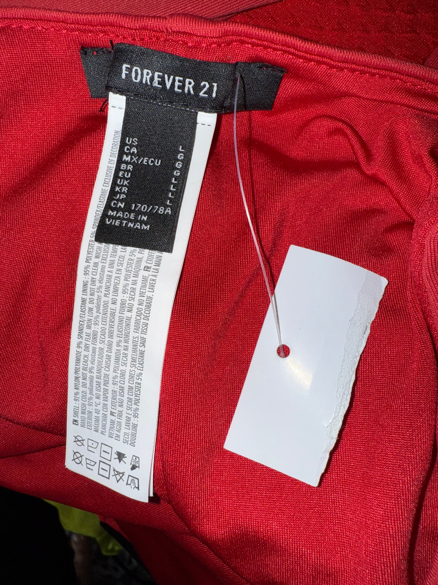 NWT Forever 21 (Large) Brand New Red Sculpt Tank Jumpsuit