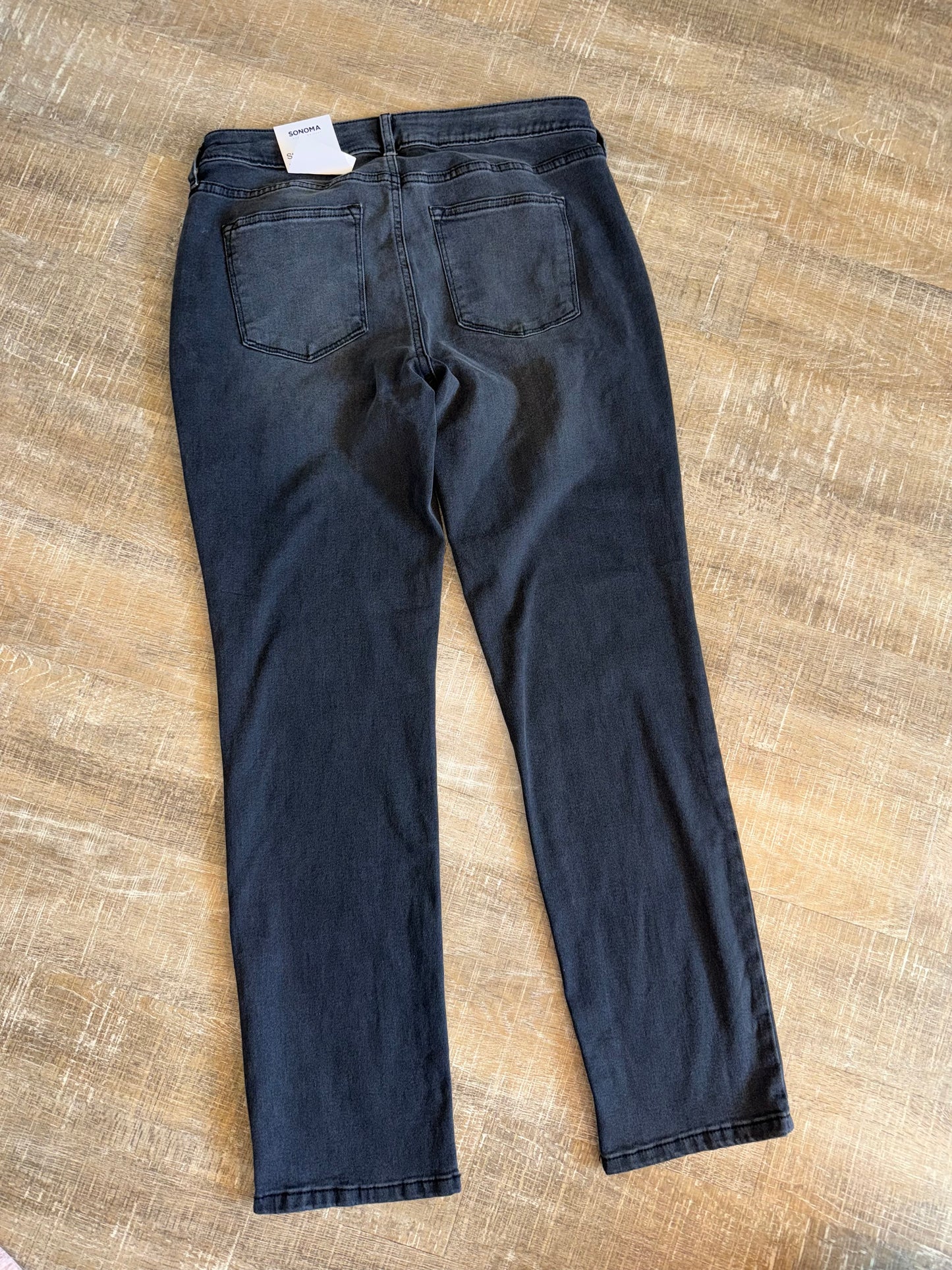 NWT Sonoma (10) Brand New Black Straight Mid Rise Everyday Jeans