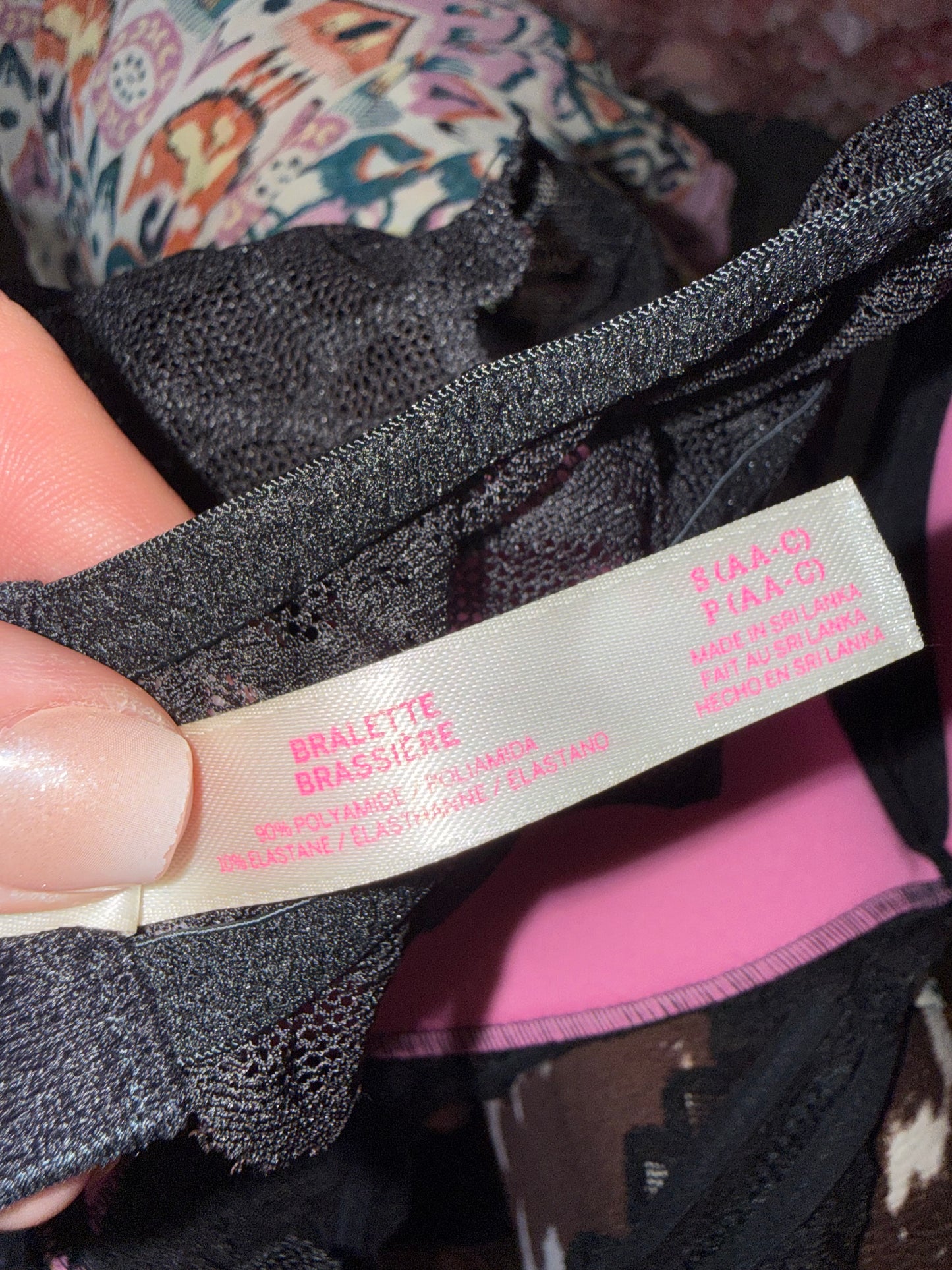 PINK Victoria's Secret (Small) Black Lace Halter Neck Bralette