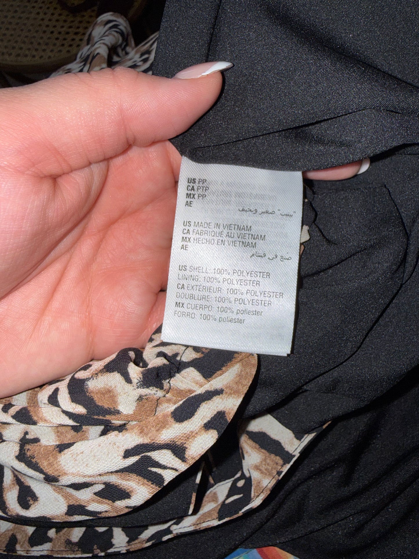 Bar lll (PP) Neutral Cheetah Print Long Sleeve Midi Dress with Open Tied Back