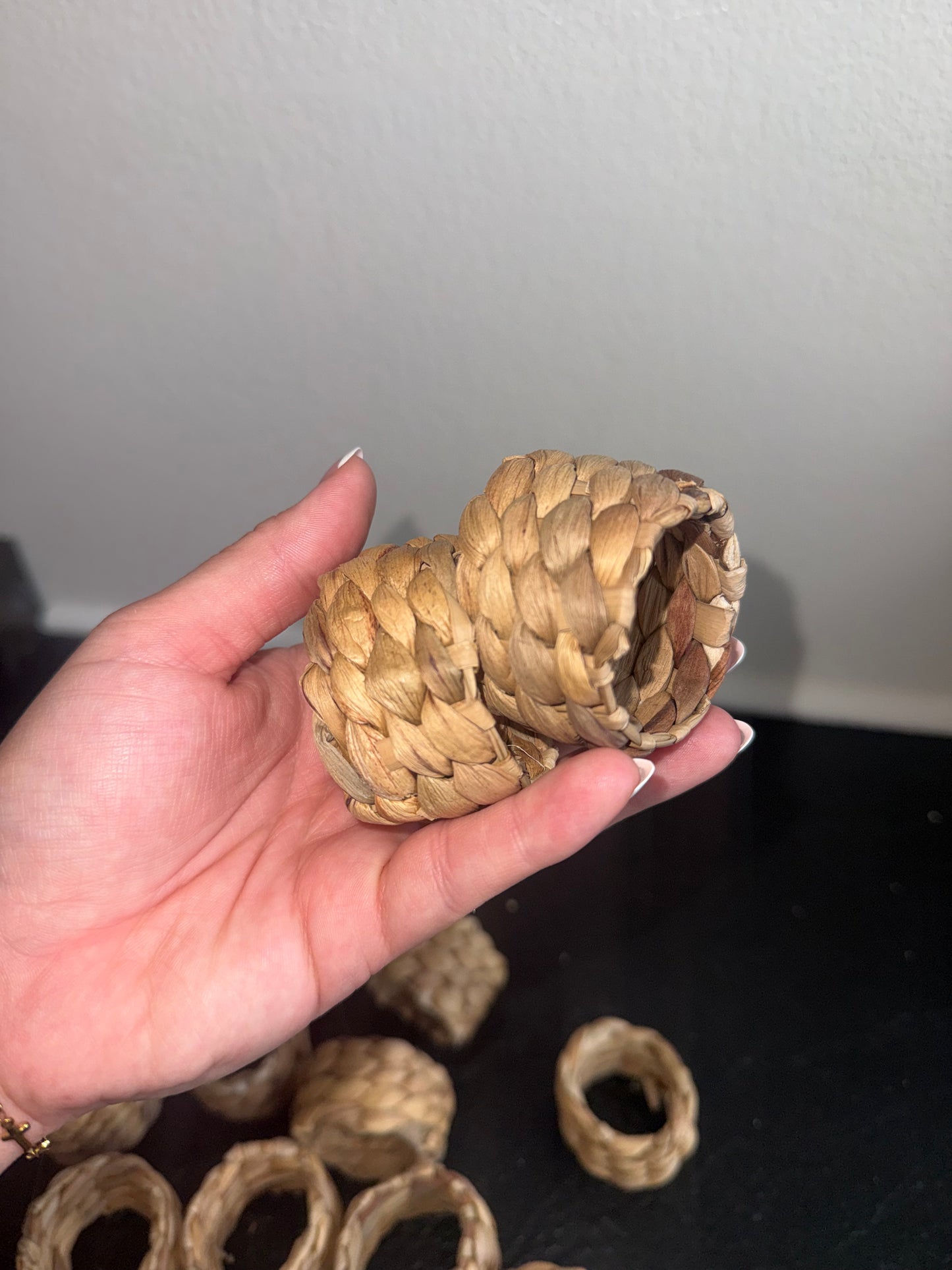 Natural Woven Napkin Ring Holders - Set of 19