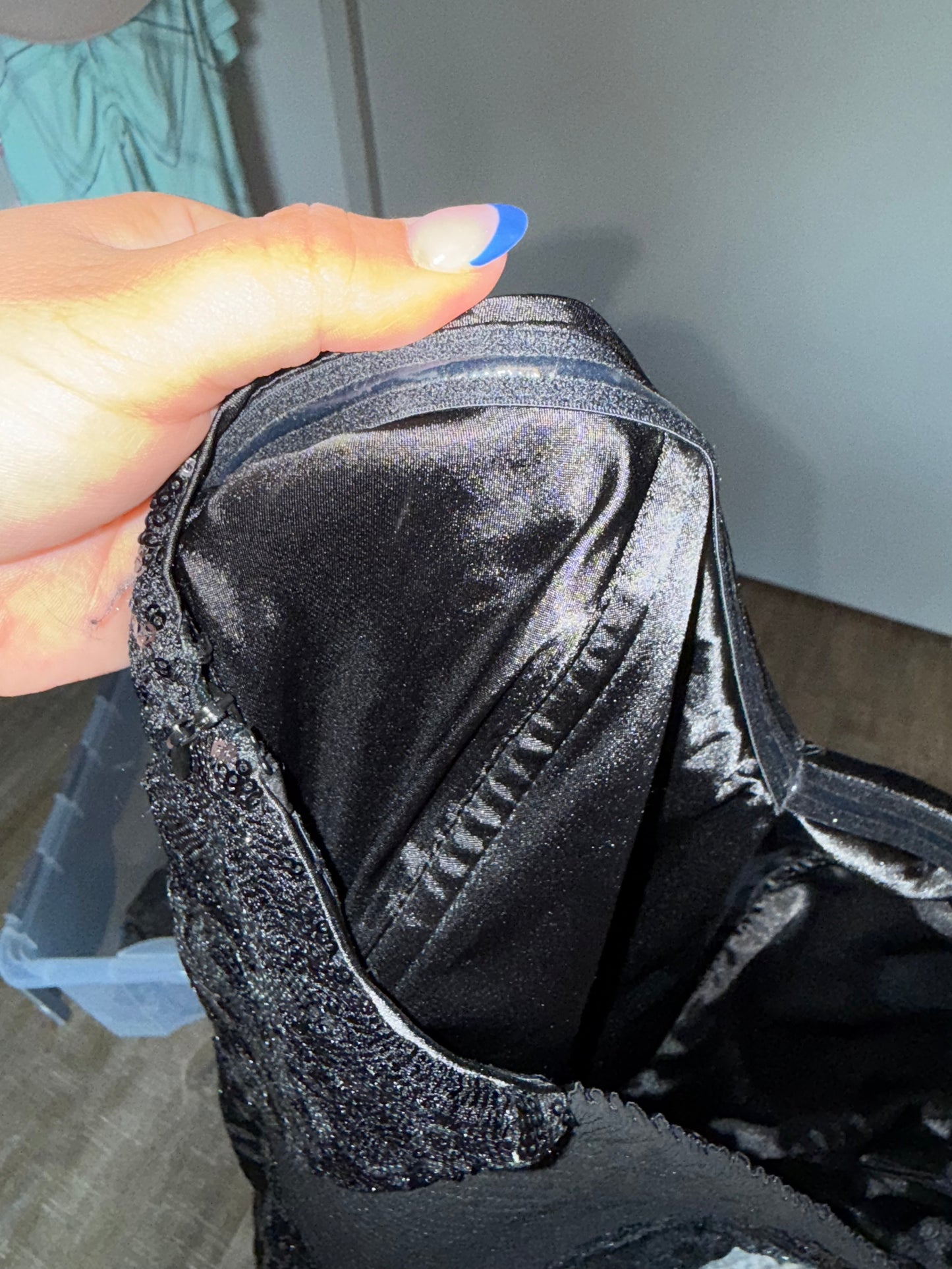 Express (8) Black Sequin Strapless Romper