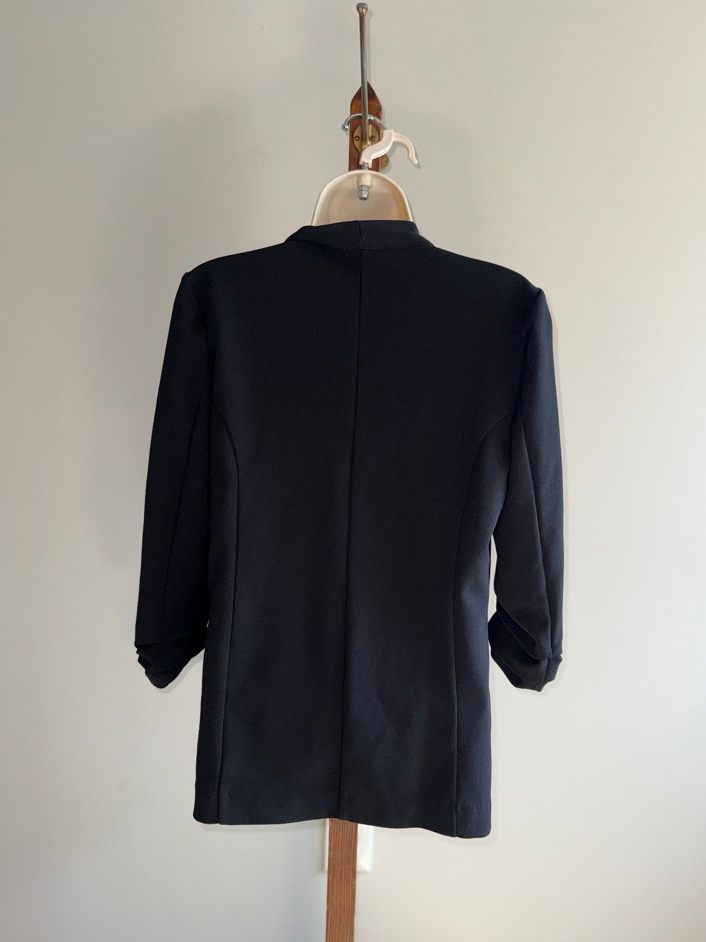 Maurices (Small) Black 3/4 Sleeve Blazer Jacket with 2 Zipped Faux Pockets