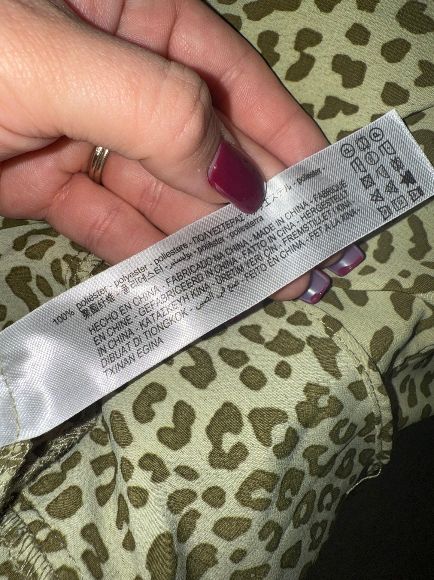 Zara (Small) Green Cheetah Print Midi Dress