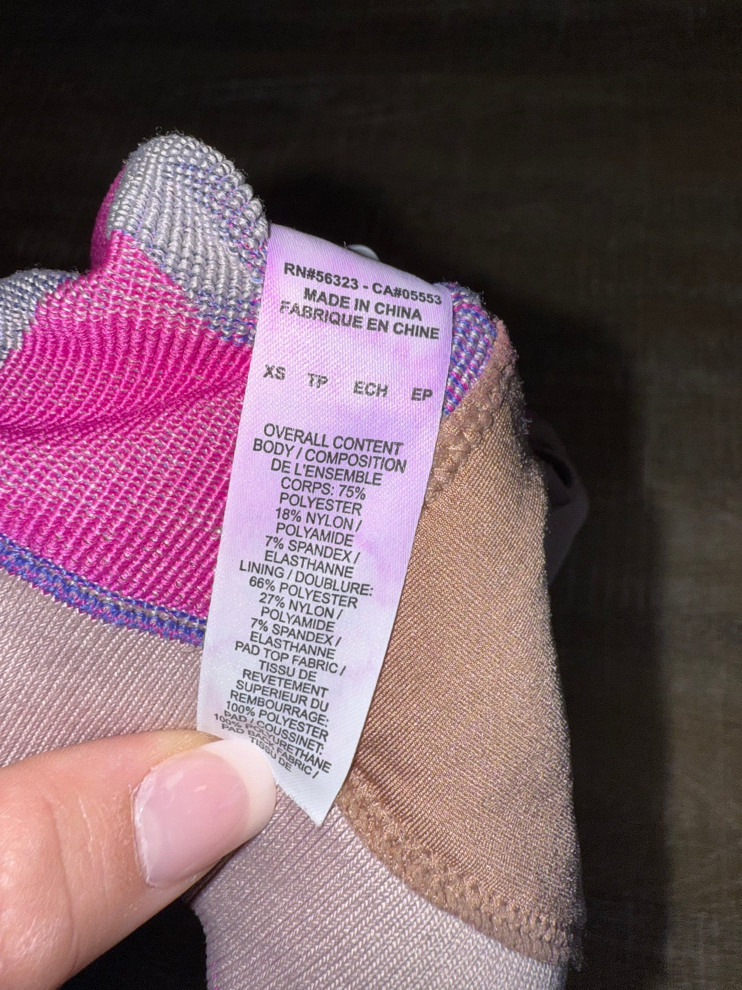 Nike (XS) Pink//Purple Colorblock Dri-Fit Sports Bra