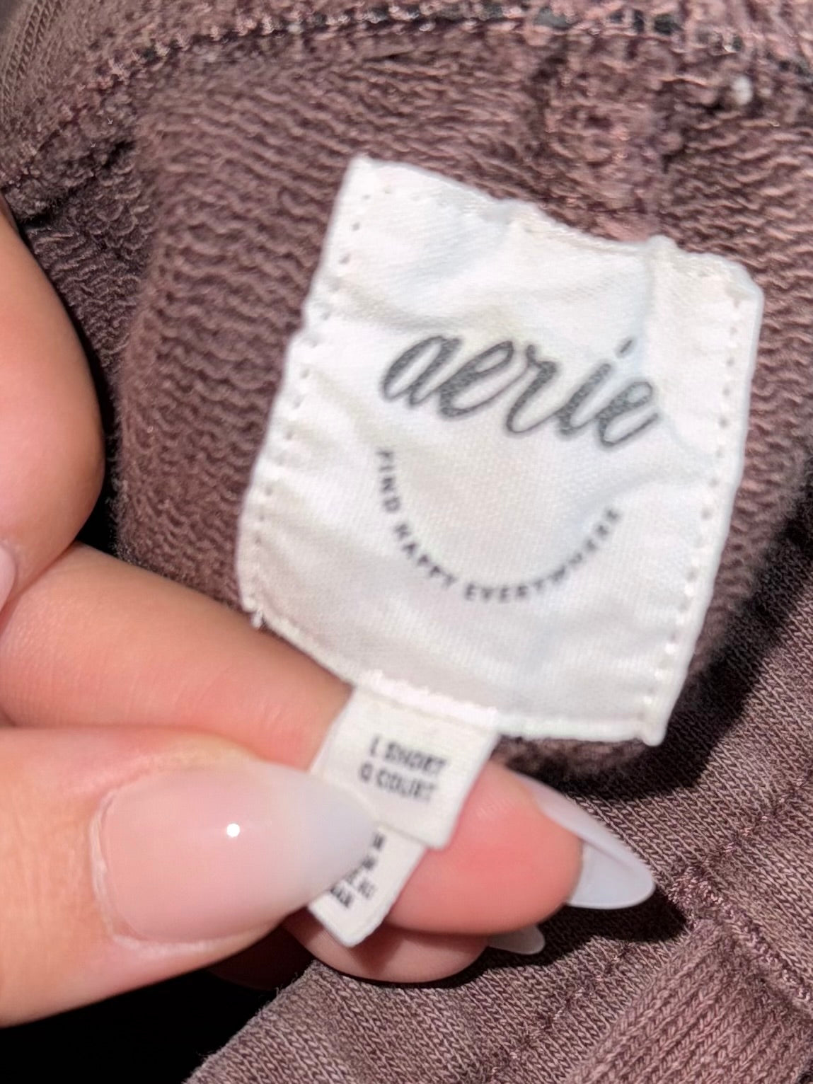 aerie (Large Short) Brown Distressed Bootcut Sweatpants