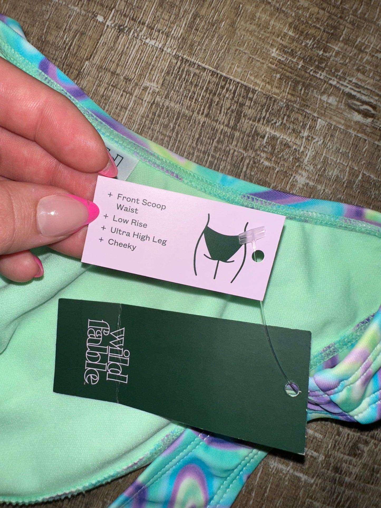 NWT Wild Fable (Small) Brand New 2 Piece Neon Heart Pattern Bikini Set