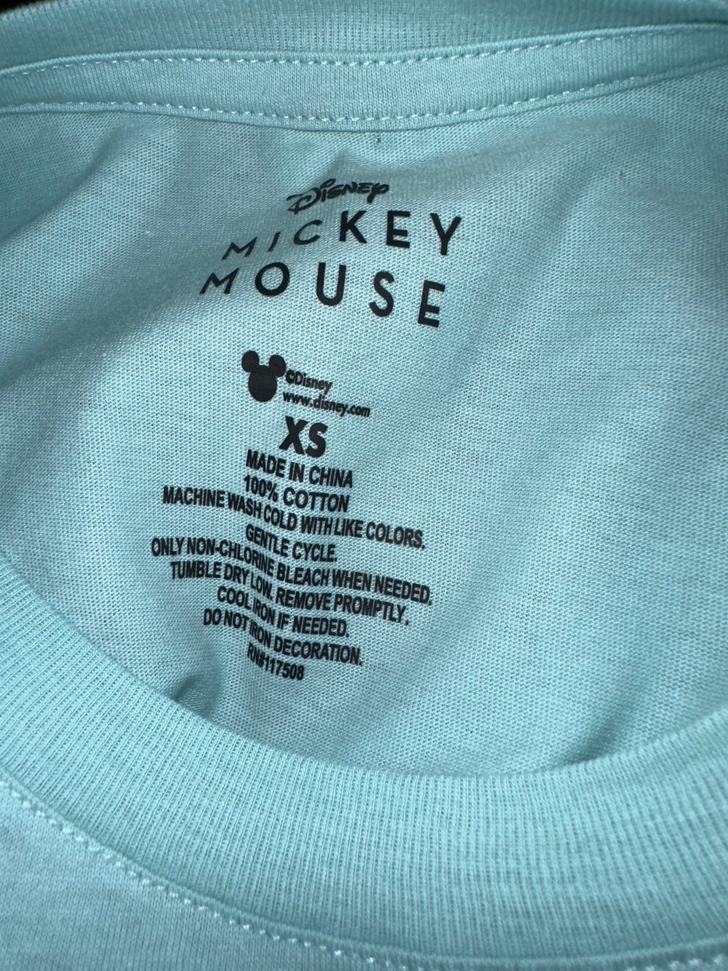 NWT Mickey Mouse (XS) Brand New Blue T-Shirt with Mickey Mouse Outline Graphic