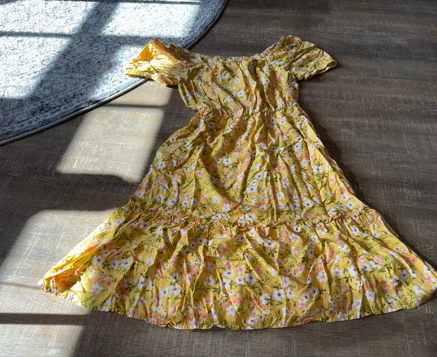 The Children's Place (Medium) Yellow Floral Off-The-Shoulder Maxi Dress