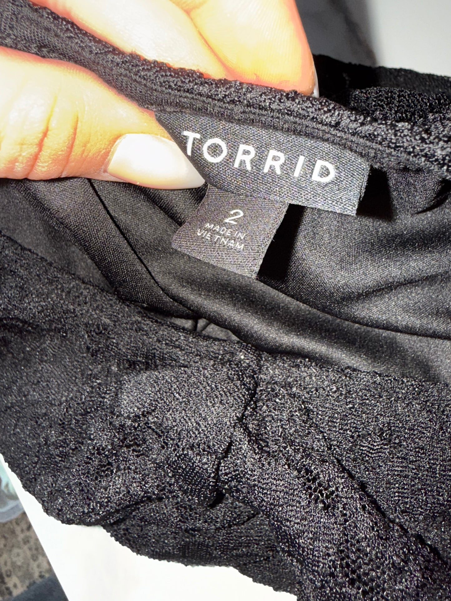 Torrid (2) Black Cold Shoulder Short Sleeve Lace Blouse