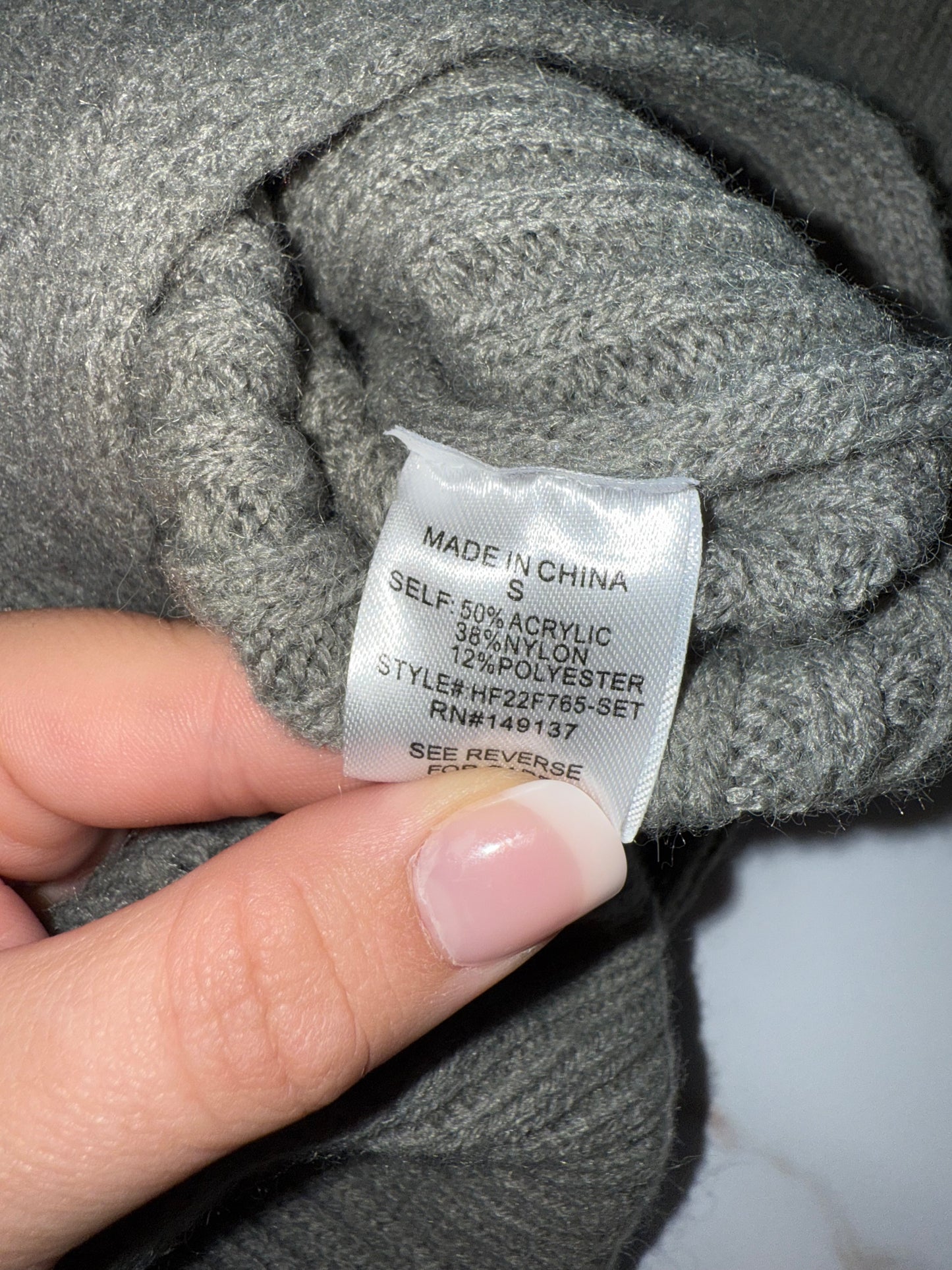 NWT HYFVE (Small) Brand New Grey Shrug Shoulder Sweater Cardigan