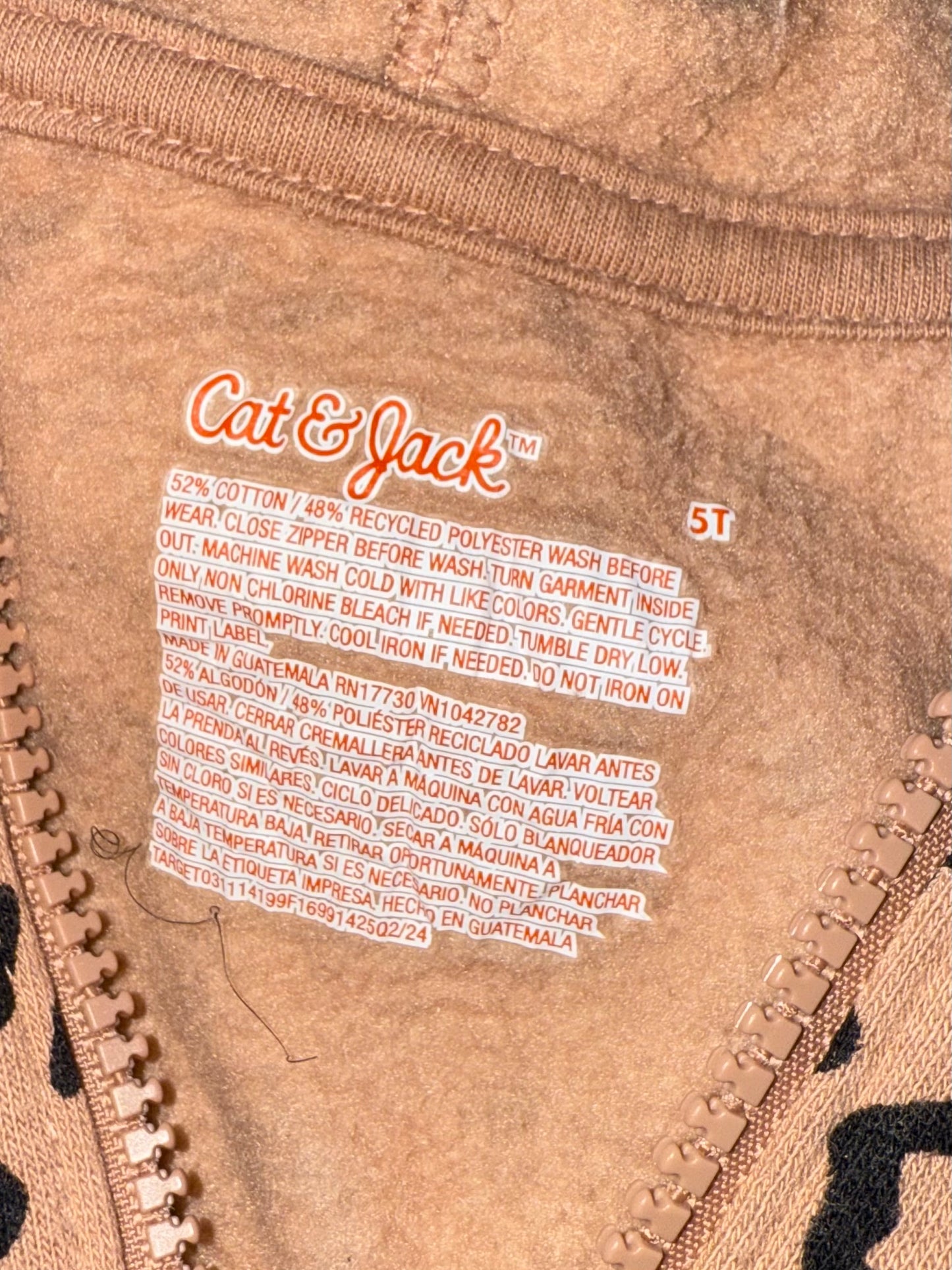 Cat & Jack (5T) Neutral Cheetah Print Jacket