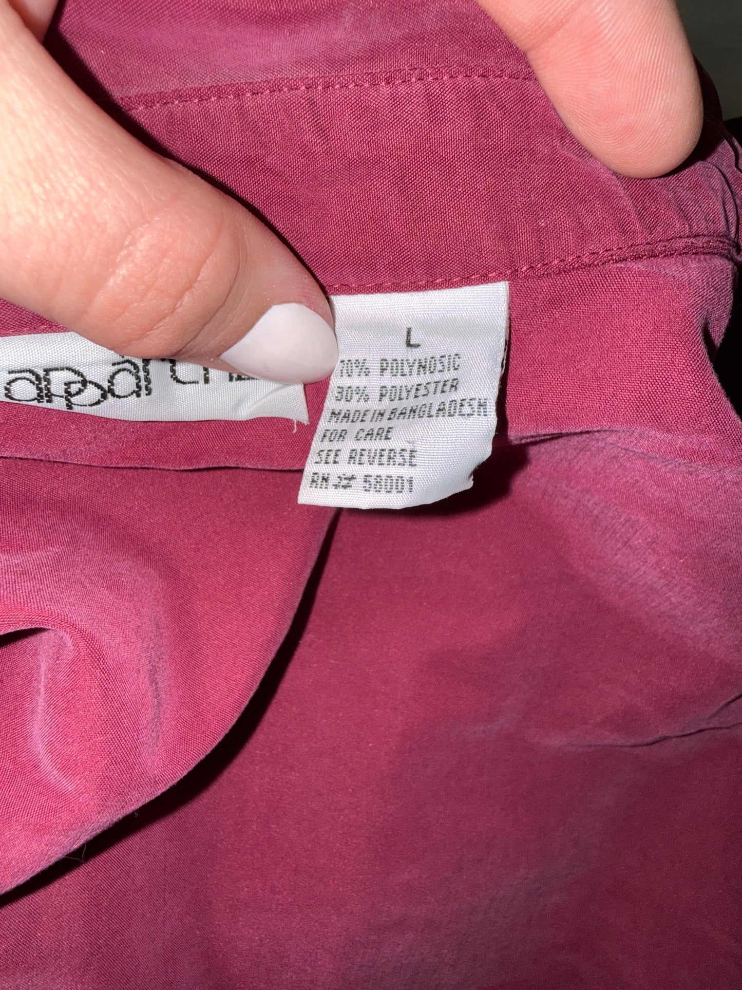 Apparenza (Large) Vintage Burgundy Button Up