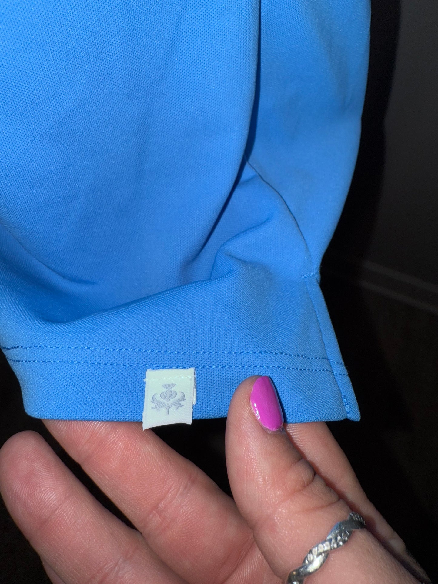 NWT Lady Hagen (XS) Brand New Blue 3/4 Button Up Polo