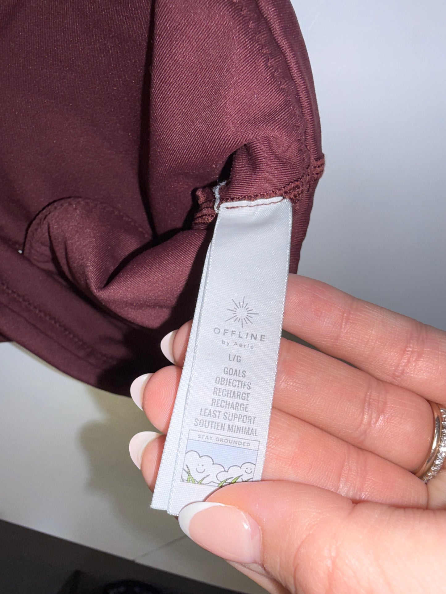 Aerie (Large) Maroon One Shoulder Sports Bra
