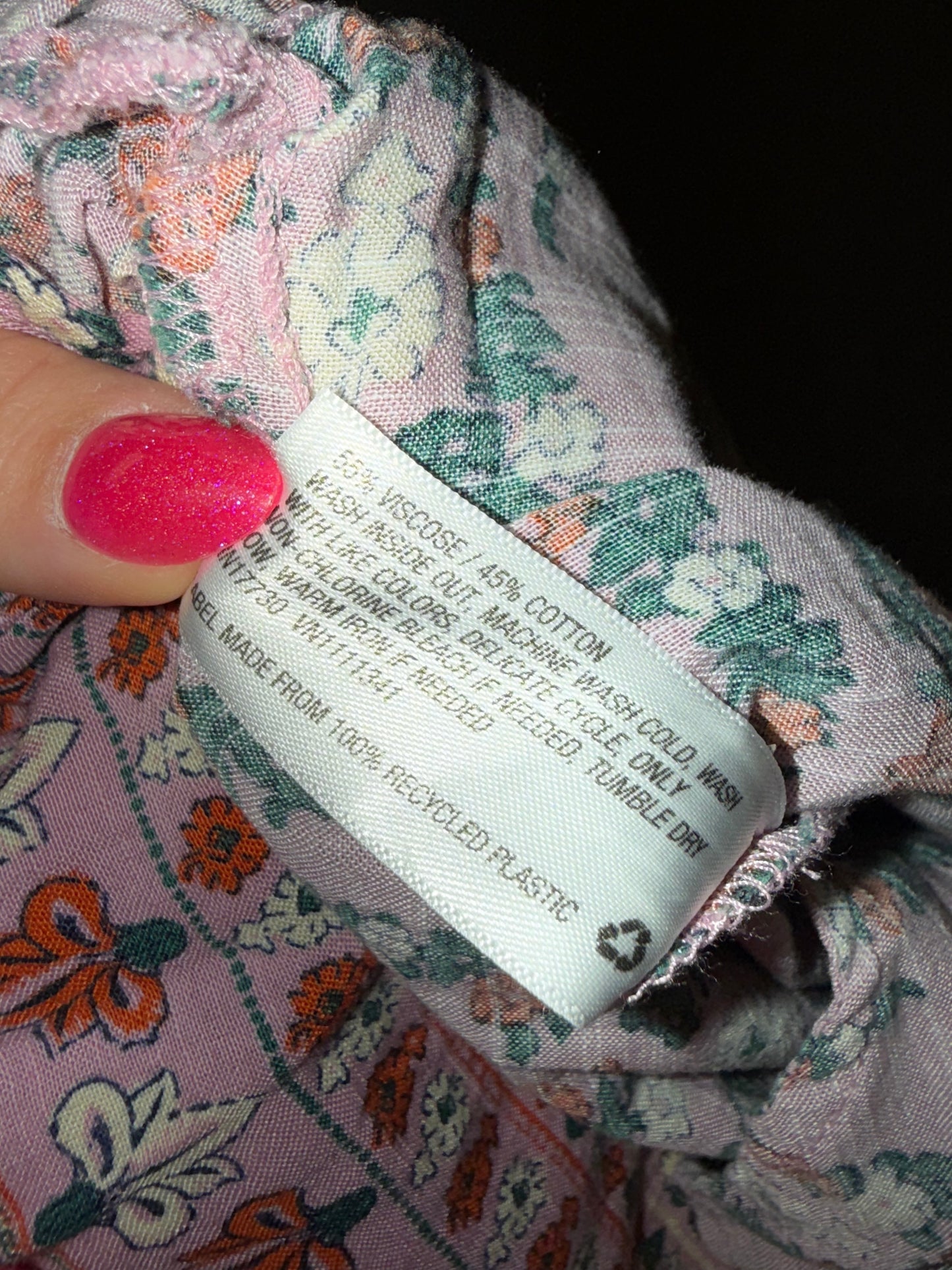 NWT Knox Rose (Medium) Brand New Purple Floral V-Neck Long Sleeve Dress