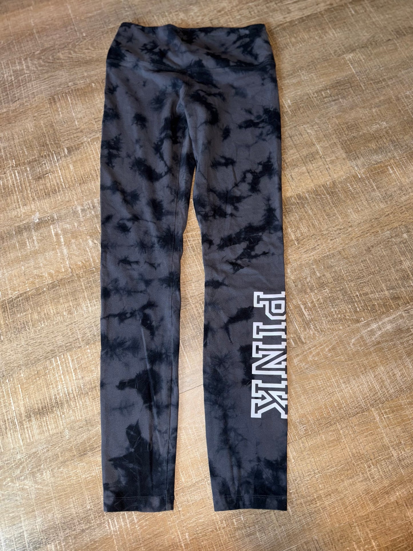 PINK Yoga (Small) Black/Grey Tie Dye Leggings