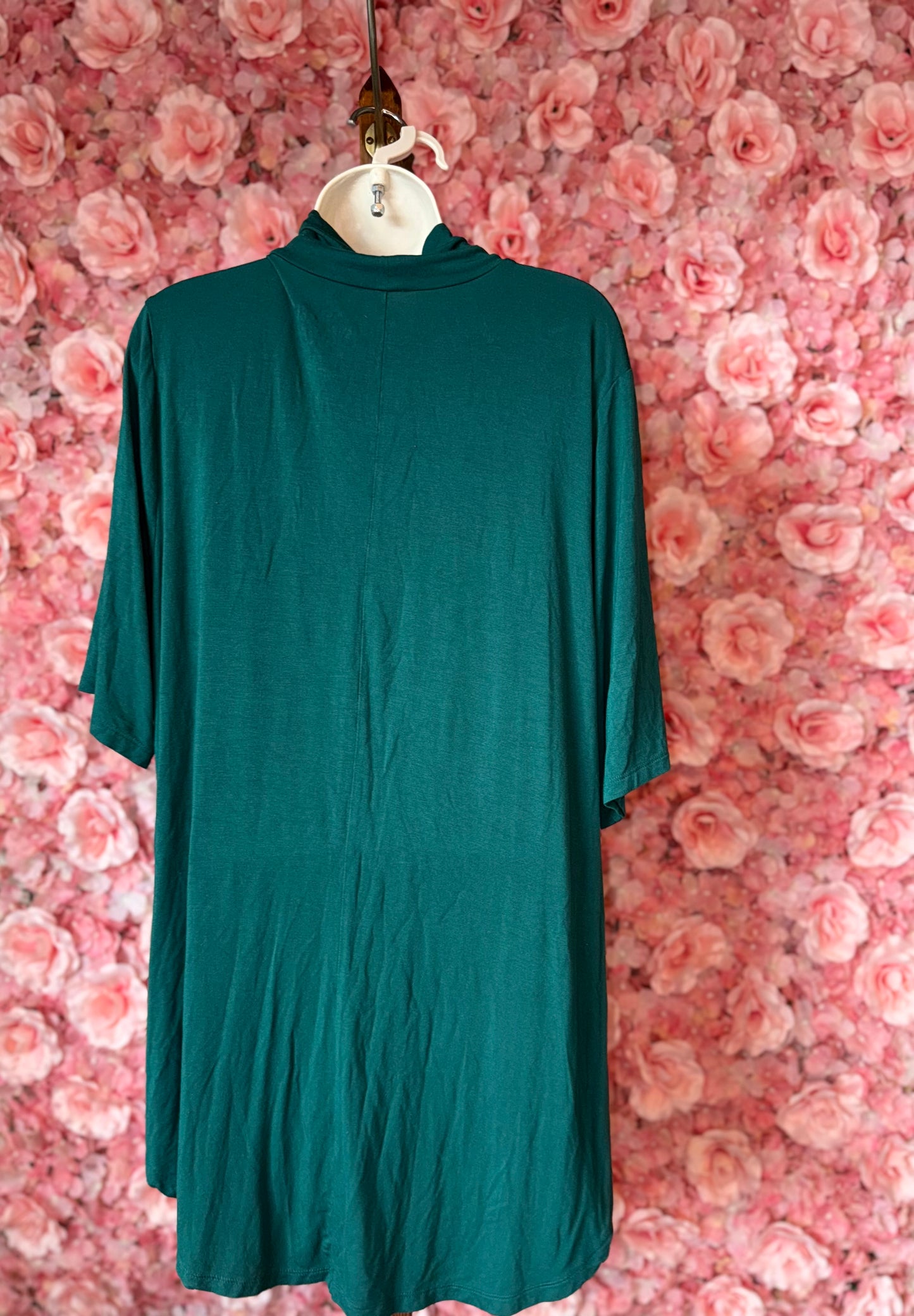 Torrid (3) Green Super Soft Knits Turtleneck Short Sleeve Blouse