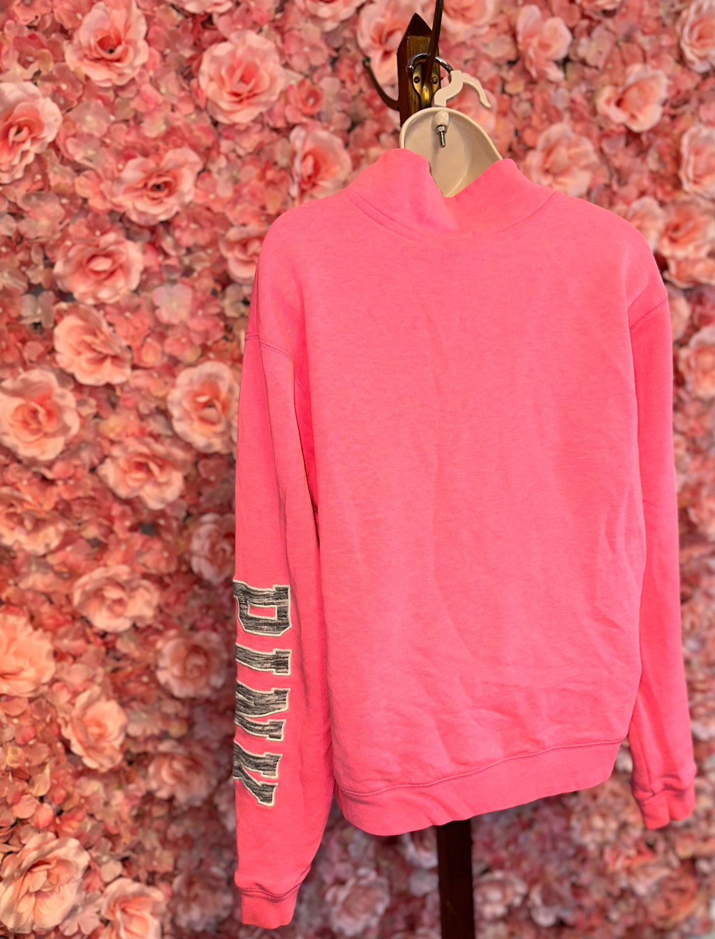 PINK Victoria's Secret (Small) Hot Pink Quarter Zip Up with 'PINK' Sleeves