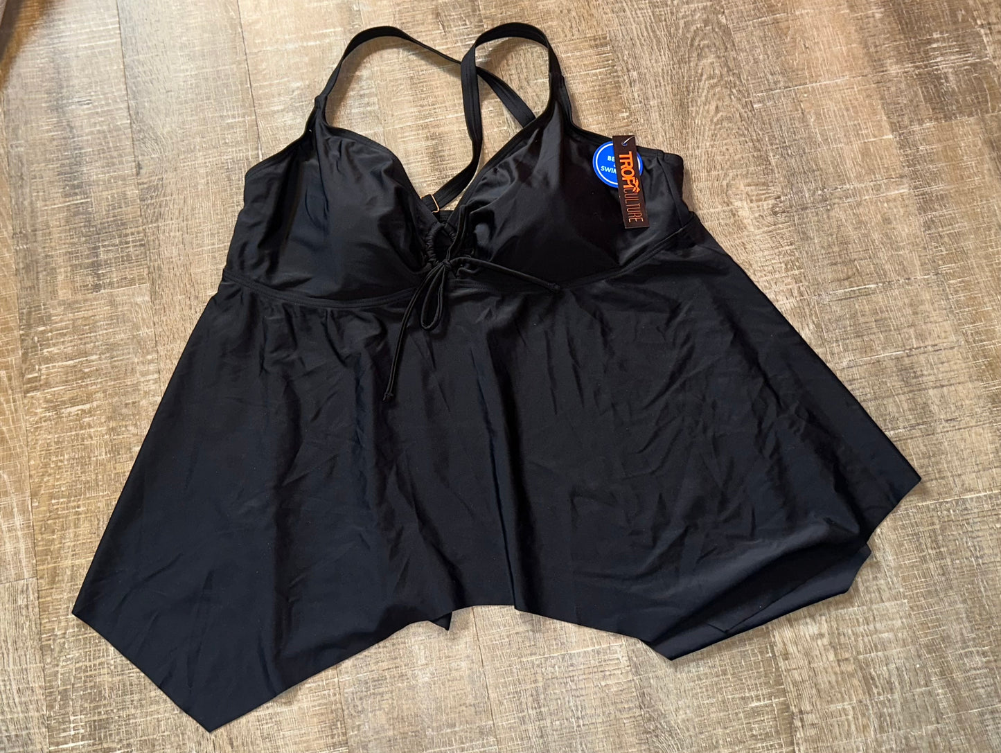 NWT Tropiculture (18) Brand New Black Tankini Swim Top