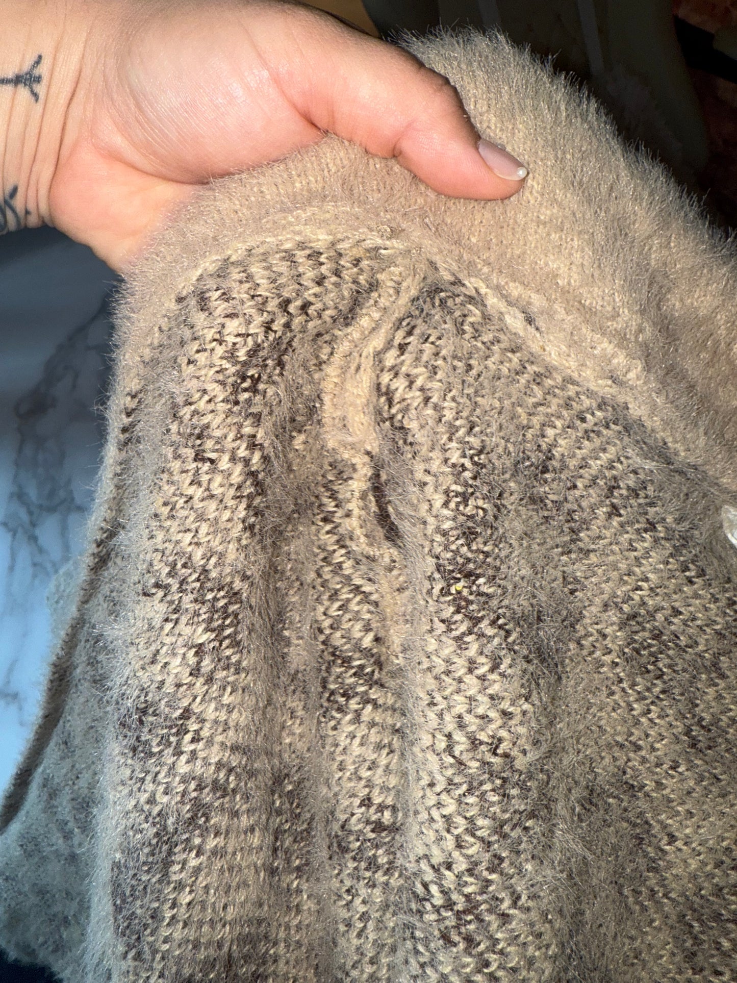 Akemi + Kin (OS) Neutral Cheetah Print Sweater Cardigan