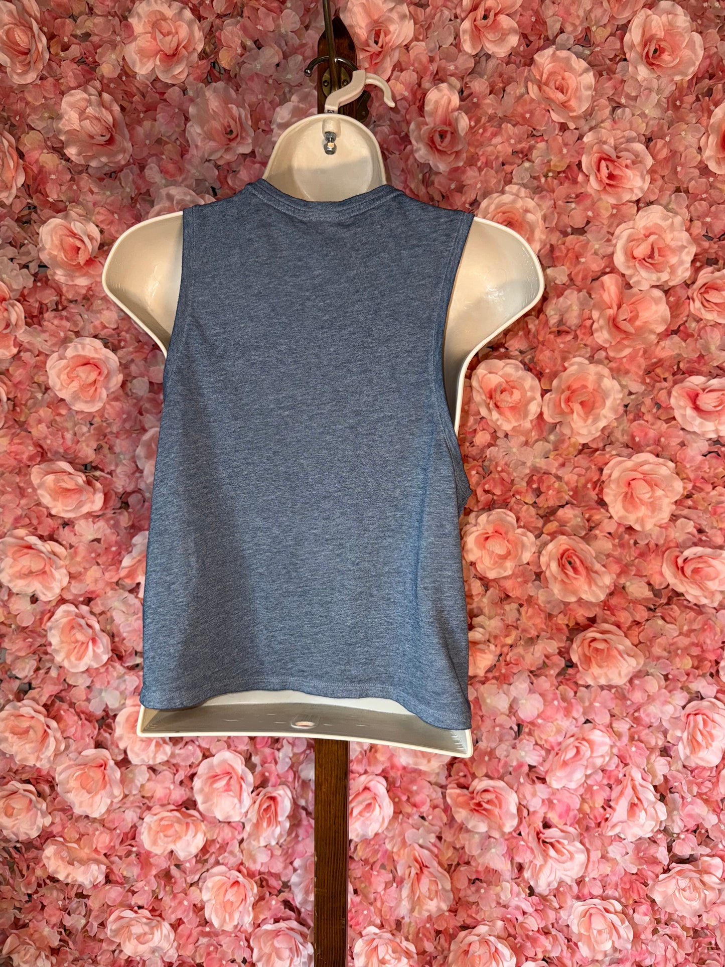 PINK Victoria's Secret (XS) Grey Cropped Tank Top 'You Get What You Sweat'