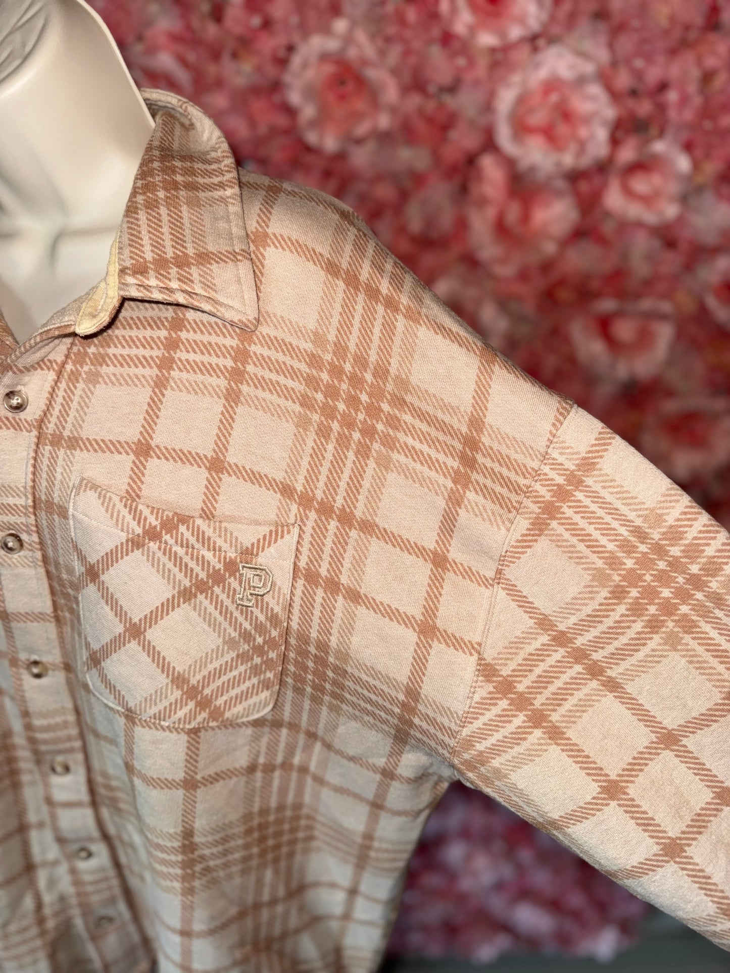 PINK Victoria's Secret (XS) Neutral Flannel Shacket