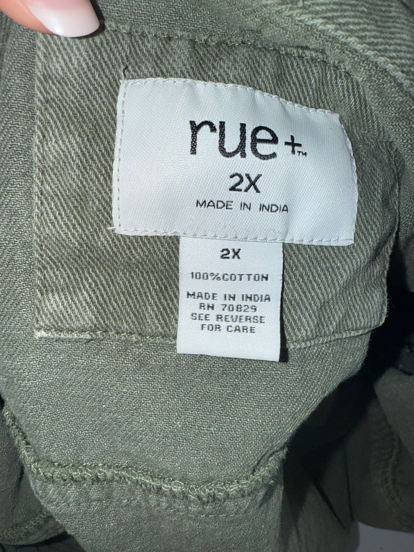 Rue21 (2X) Green Distressed Denim Jean Jacket