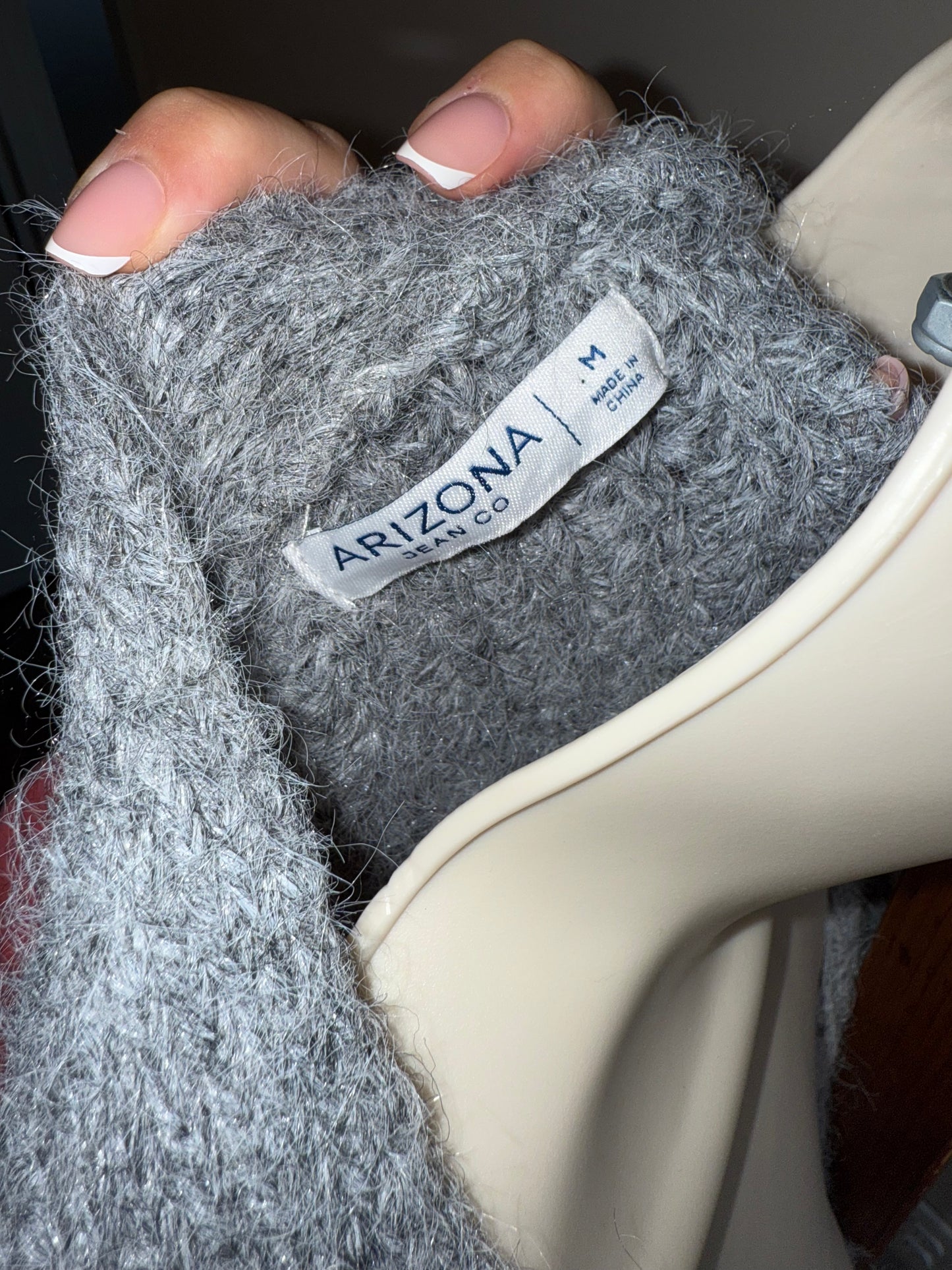 Arizona (Medium) Grey Knit Oversized Sweater Cardigan
