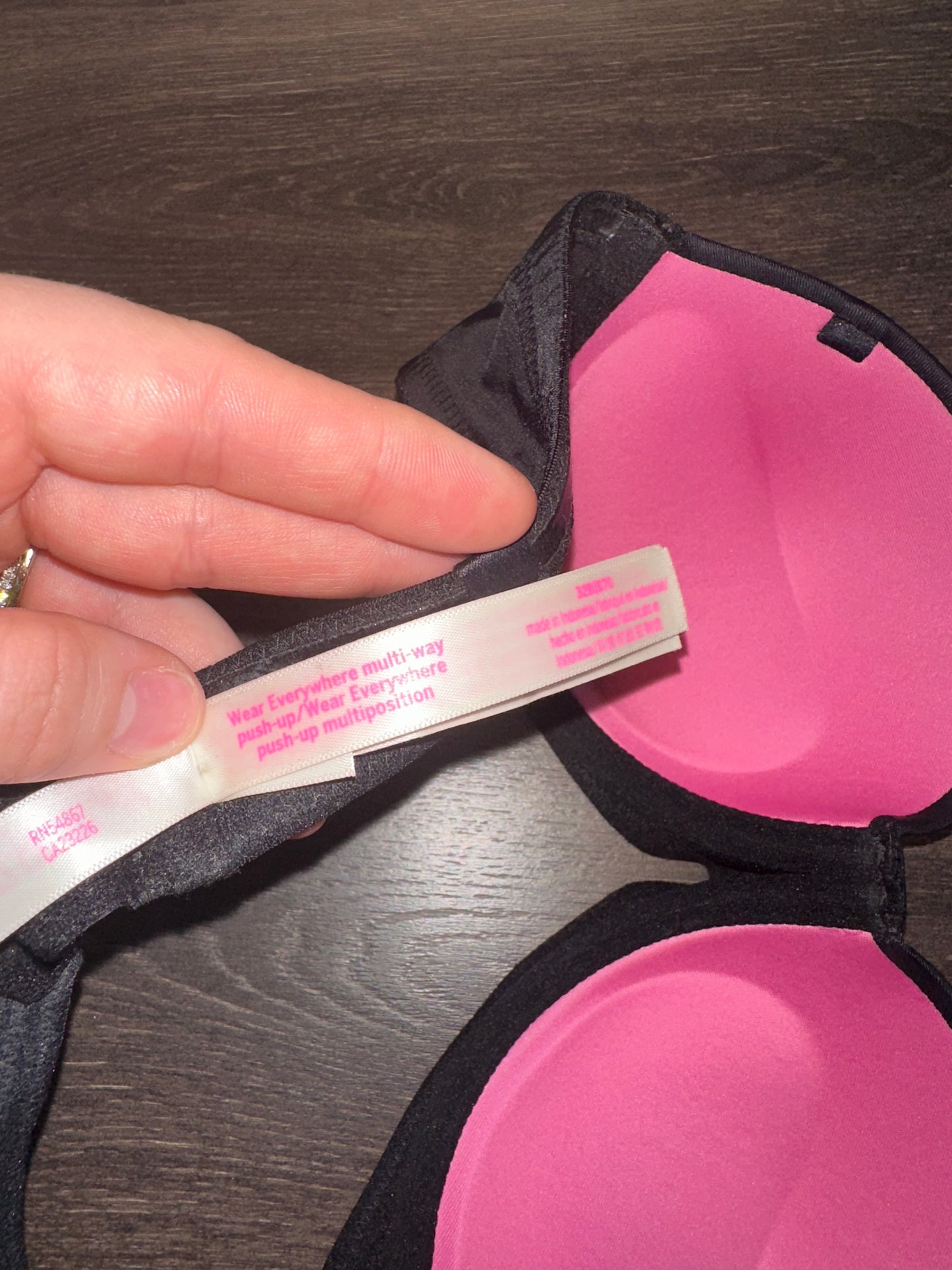 Victoria's Secret (32B) Black Strapless Push Up Wear Everywhere Bra