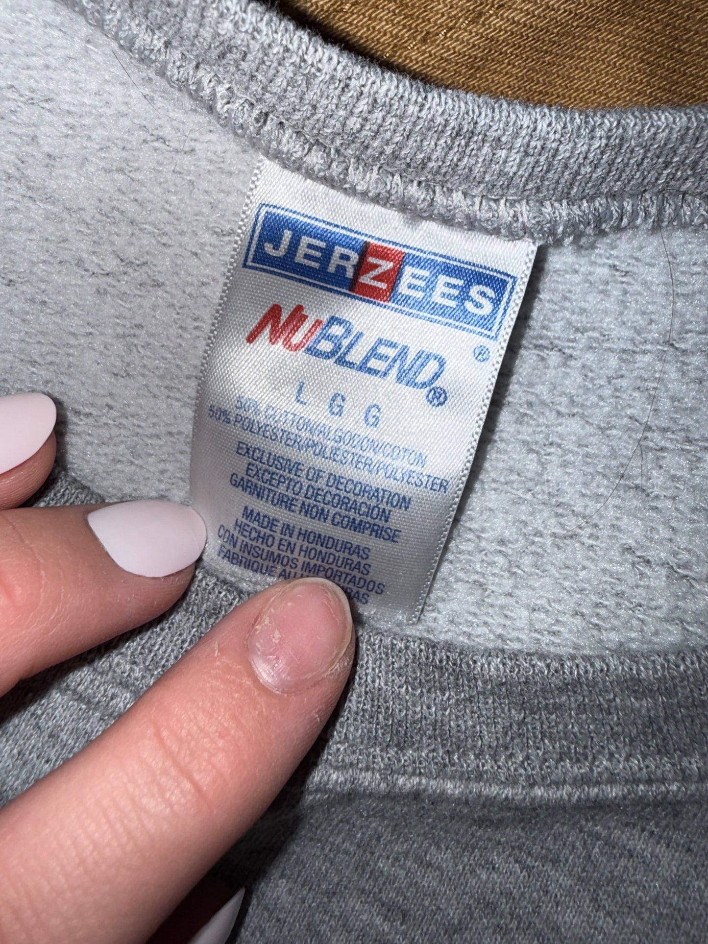 Jerzees (Large) Grey 'New York' Crewneck Sweatshirt