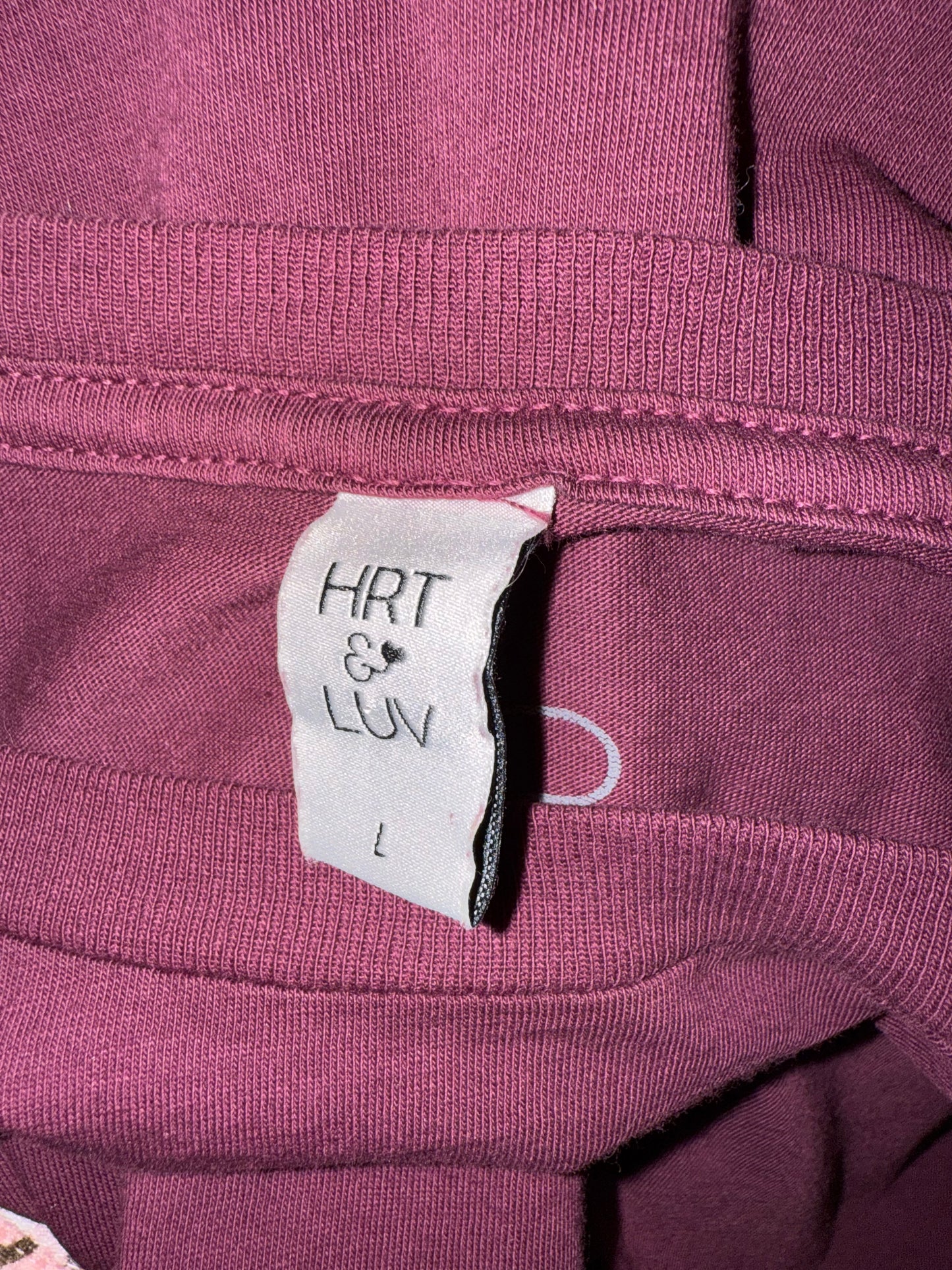 HRT & LUV (Large) Maroon/White Hustle T-Shirt