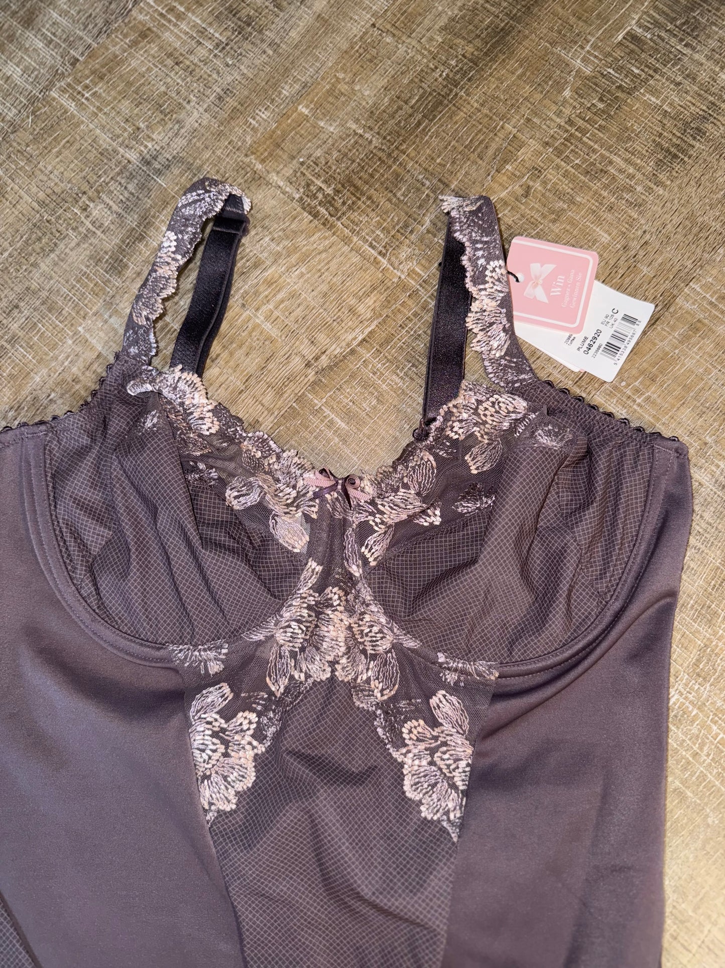 NWT Prim Donna BRAND NEW Lace/Sheer Purple Bodysuit Lingerie
