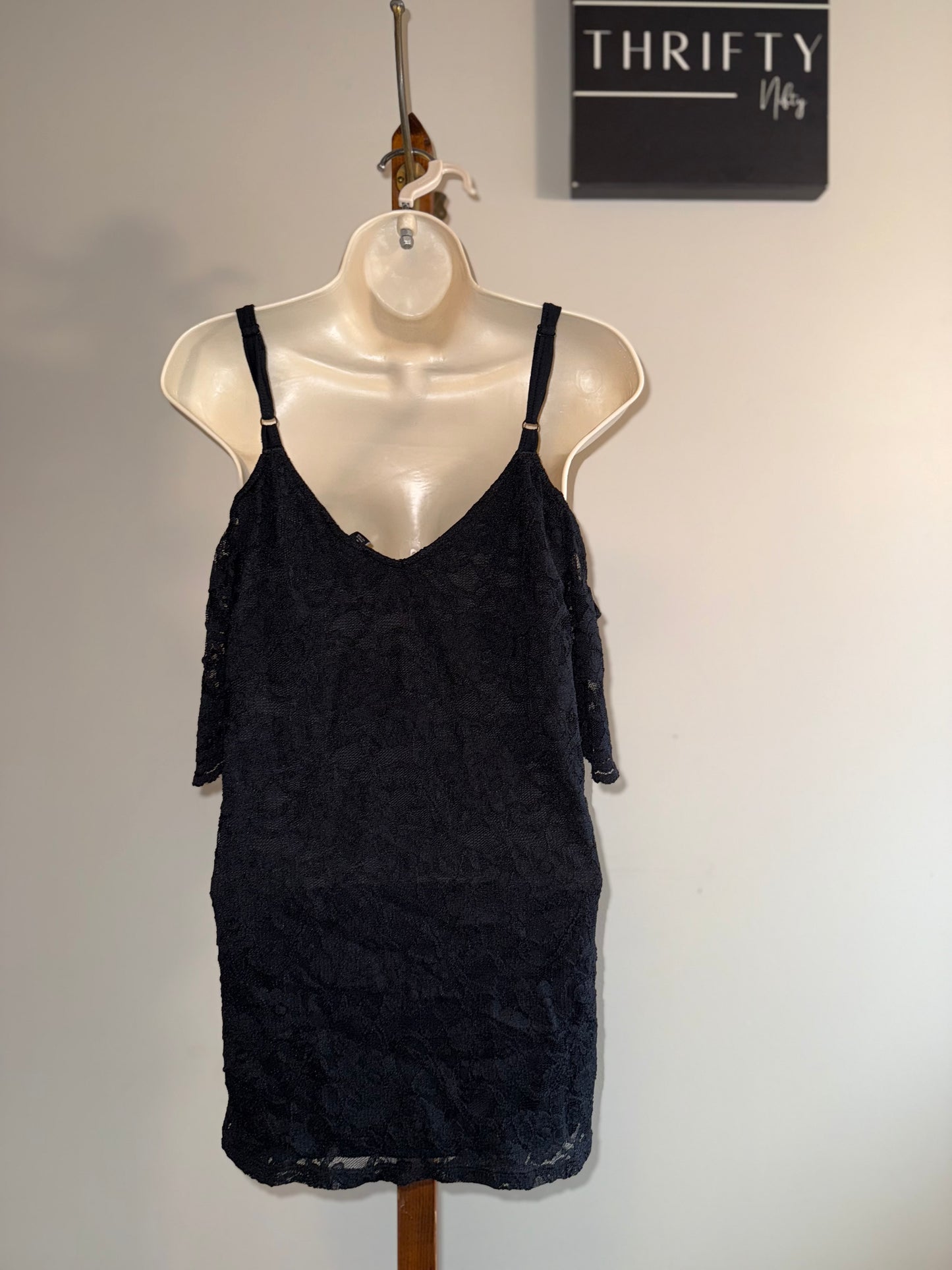 Torrid (2) Black Cold Shoulder Short Sleeve Lace Blouse